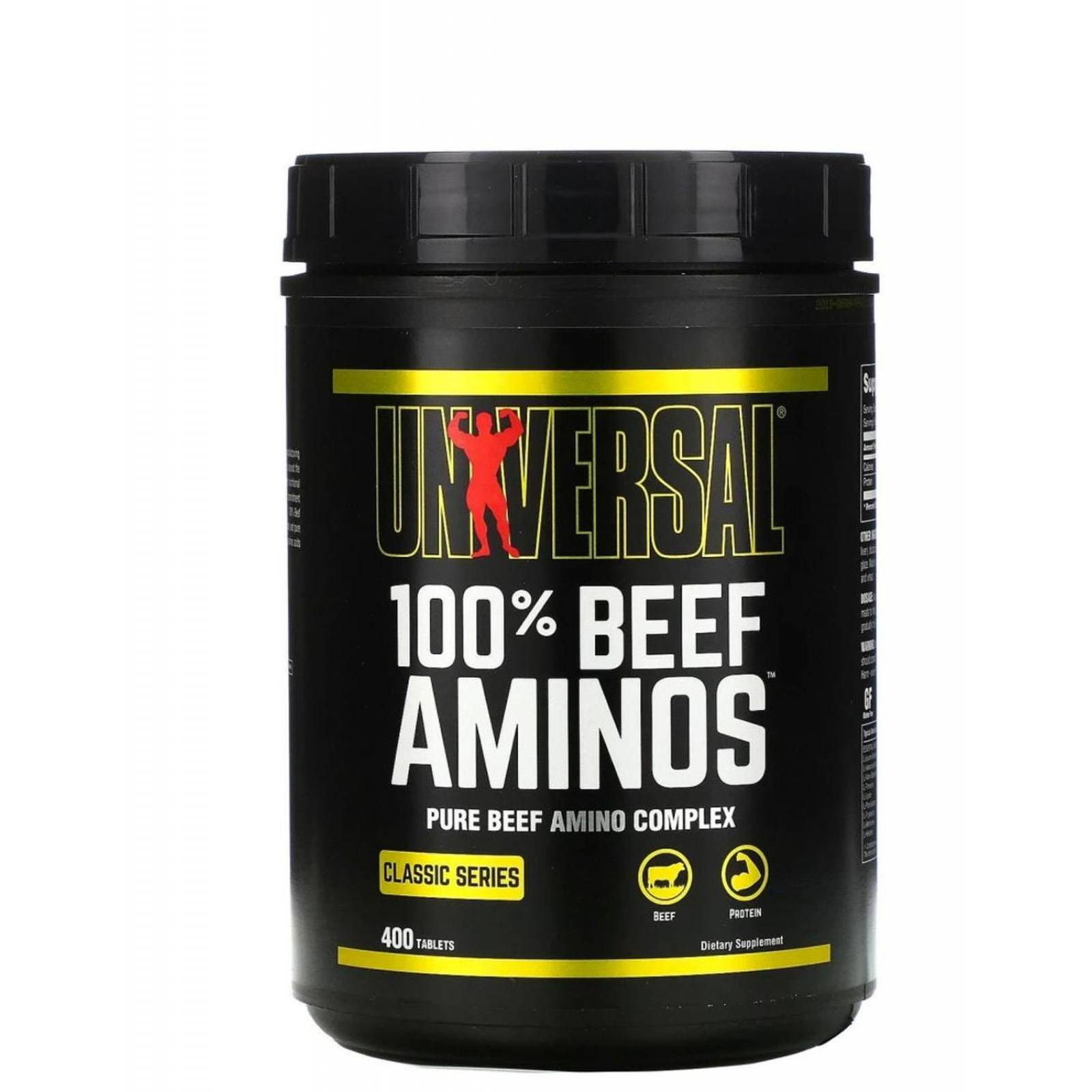 Aminoacidos a base de carne Universal Nutrition 100% Beef Aminos 400 Tabletas 