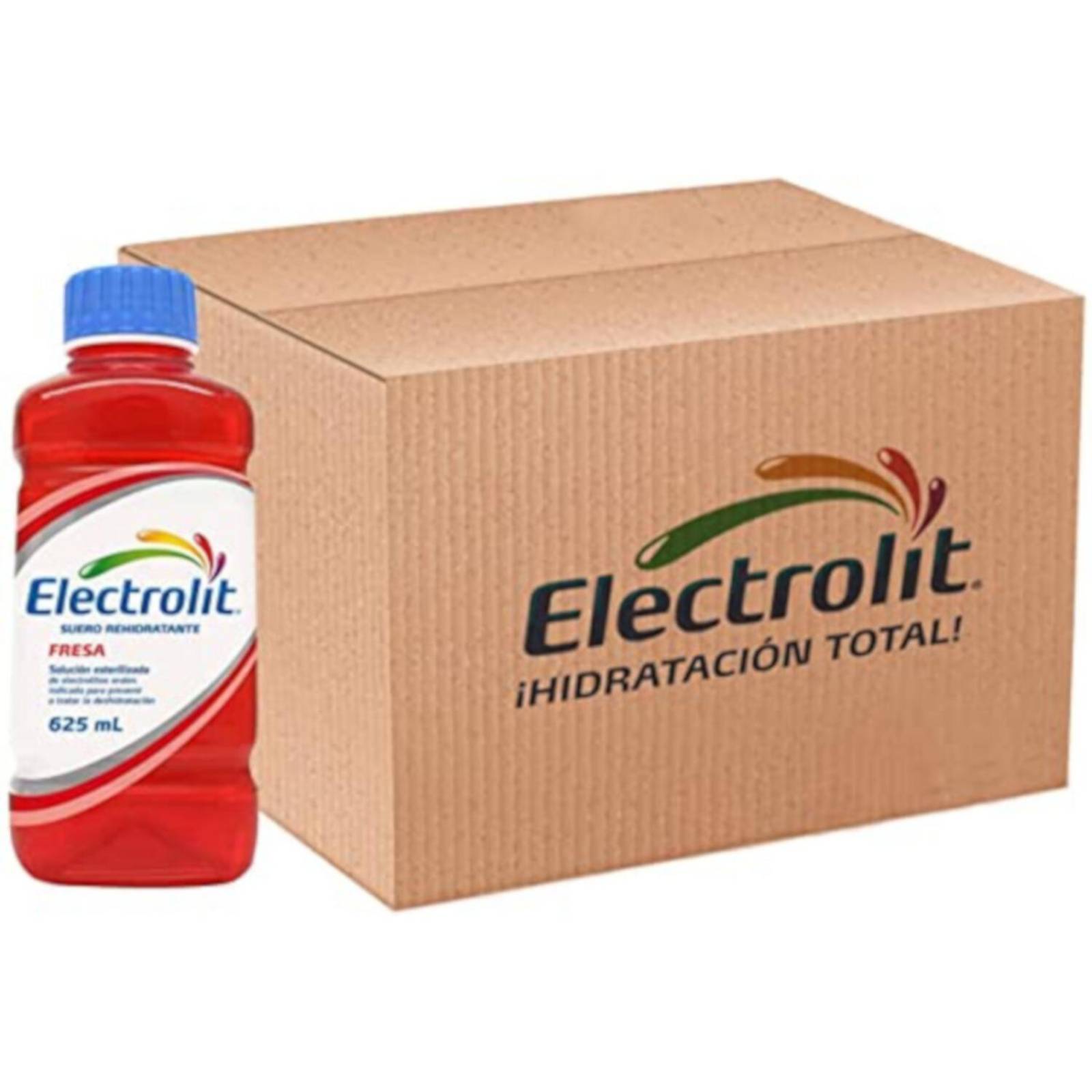 Pack de 12 Suero Electrolit Fresa 625 ml 