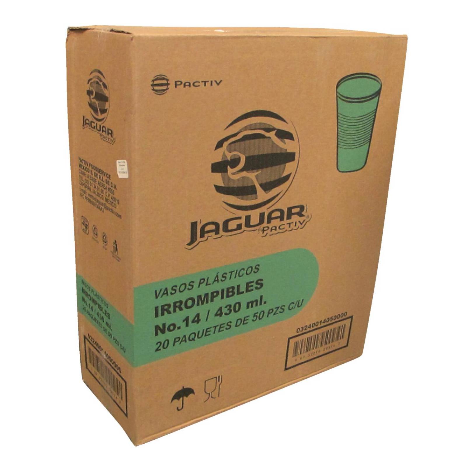 Pack de 20 Vaso Desechable Jaguar #14 de 50 piezas 