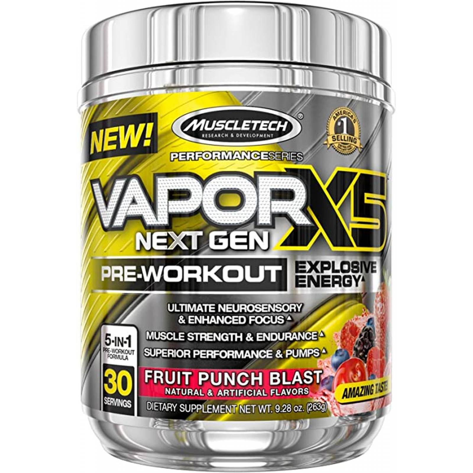 Pre entrenamiento Muscletech Vapor X5 30 Servicios óxido nítrico 