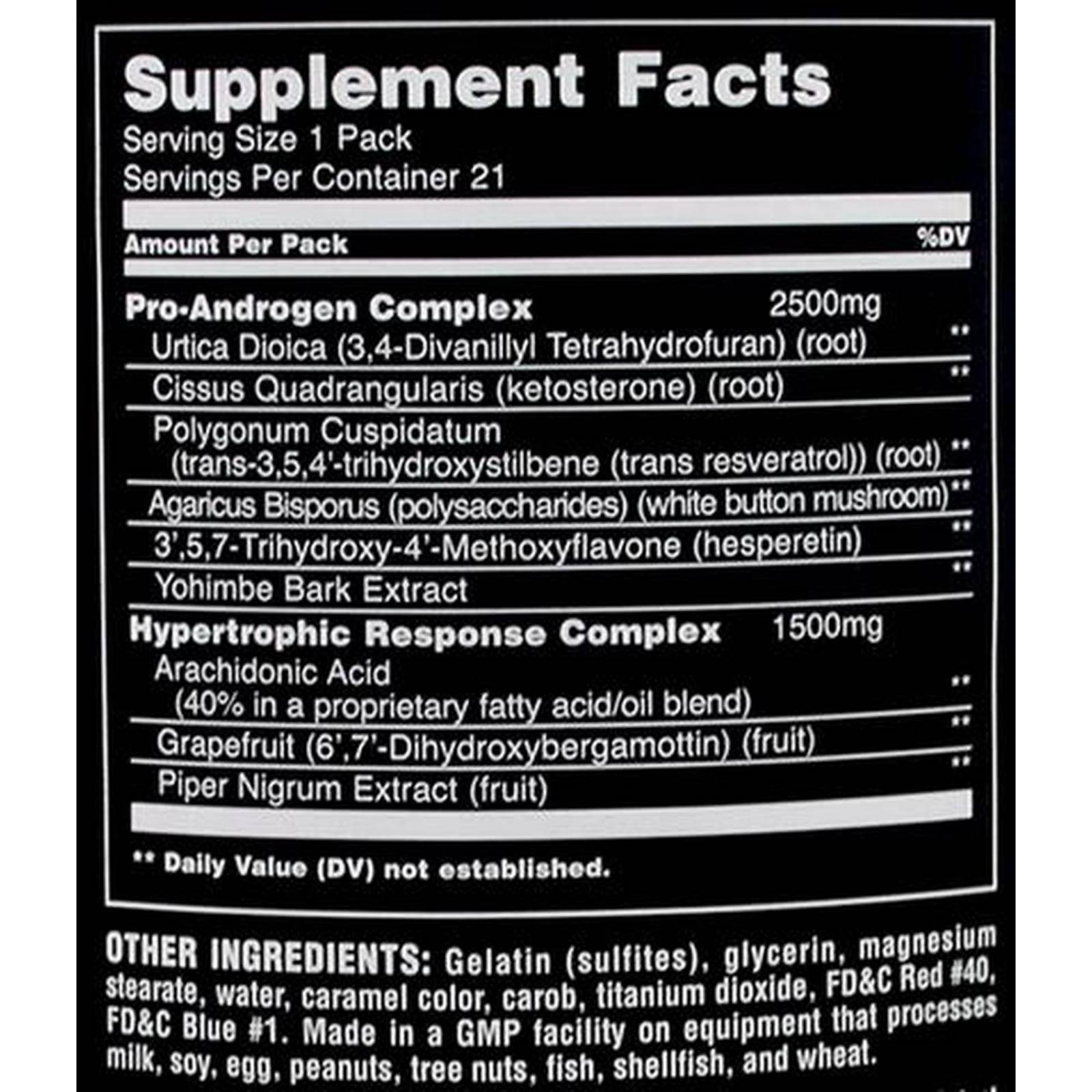 Precursor de testosterona Universal Nutrition Animal Test 21 Packs 