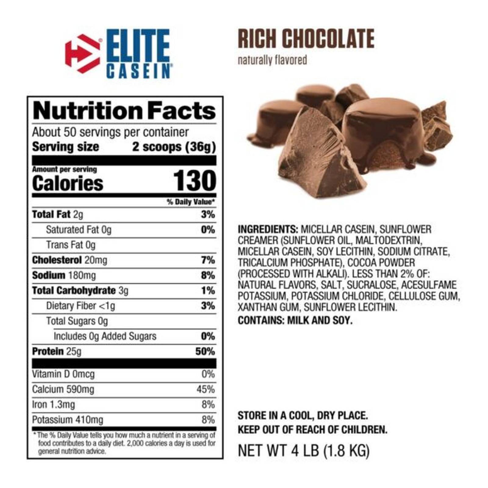 Proteína caseína Dymatize Elite Casein 4lbs 