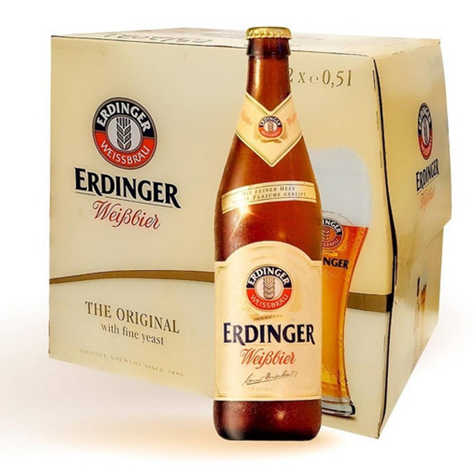 Pack de 12 Cerveza Erdinger Weissbier Botella 500 ml 