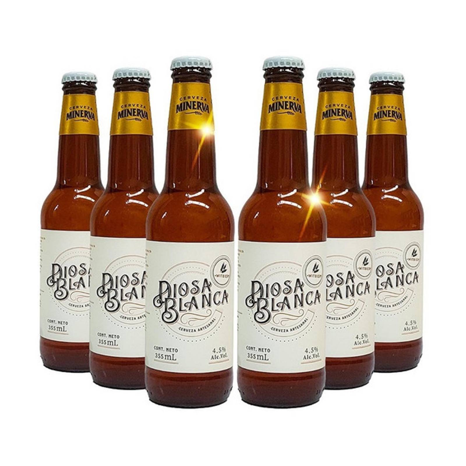 Pack de 24 Cerveza Minerva Diosa Blanca 355 ml 