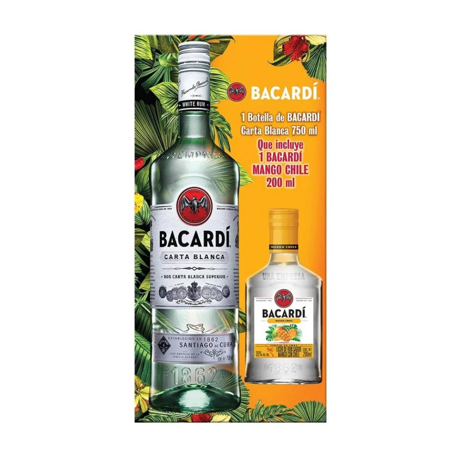 Ron Bacardí Carta Blanca 750 ml + Mango Chile 200 ml 