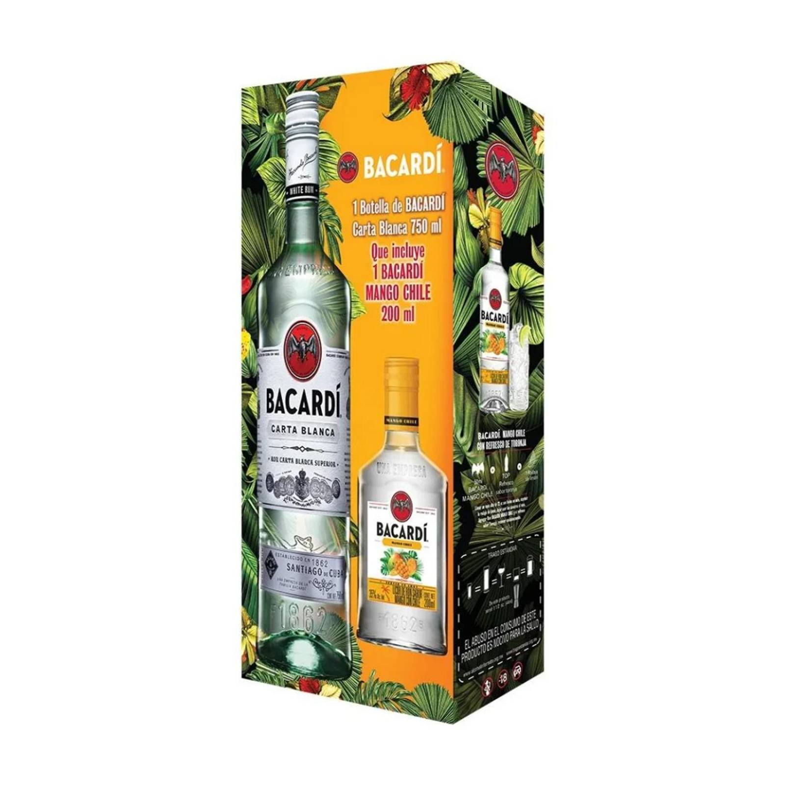 Ron Bacardí Carta Blanca 750 ml + Mango Chile 200 ml 