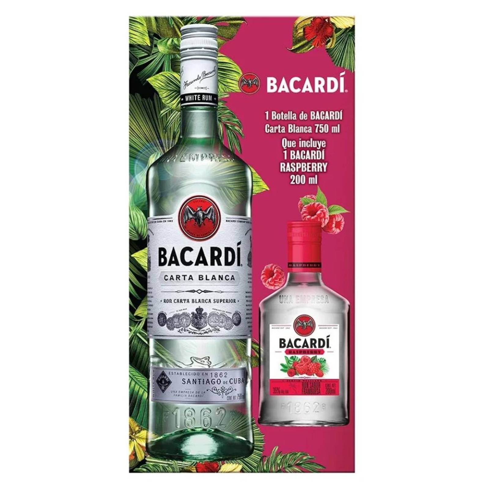 Ron Bacardí Carta Blanca 750 ml + Rasperri 200 ml 