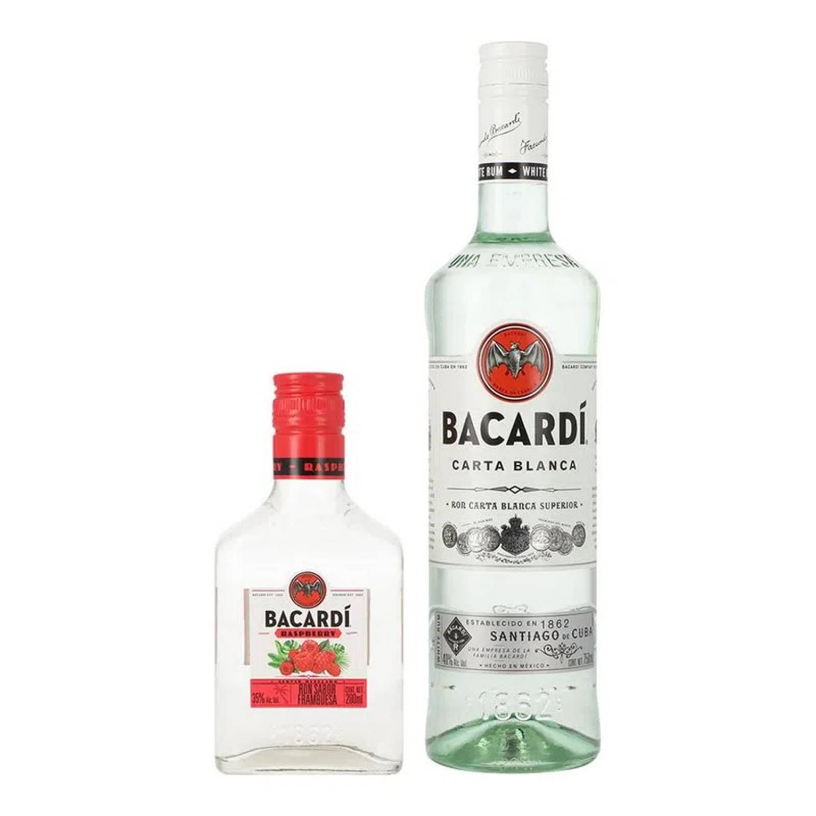 Ron Bacardí Carta Blanca 750 ml + Rasperri 200 ml 