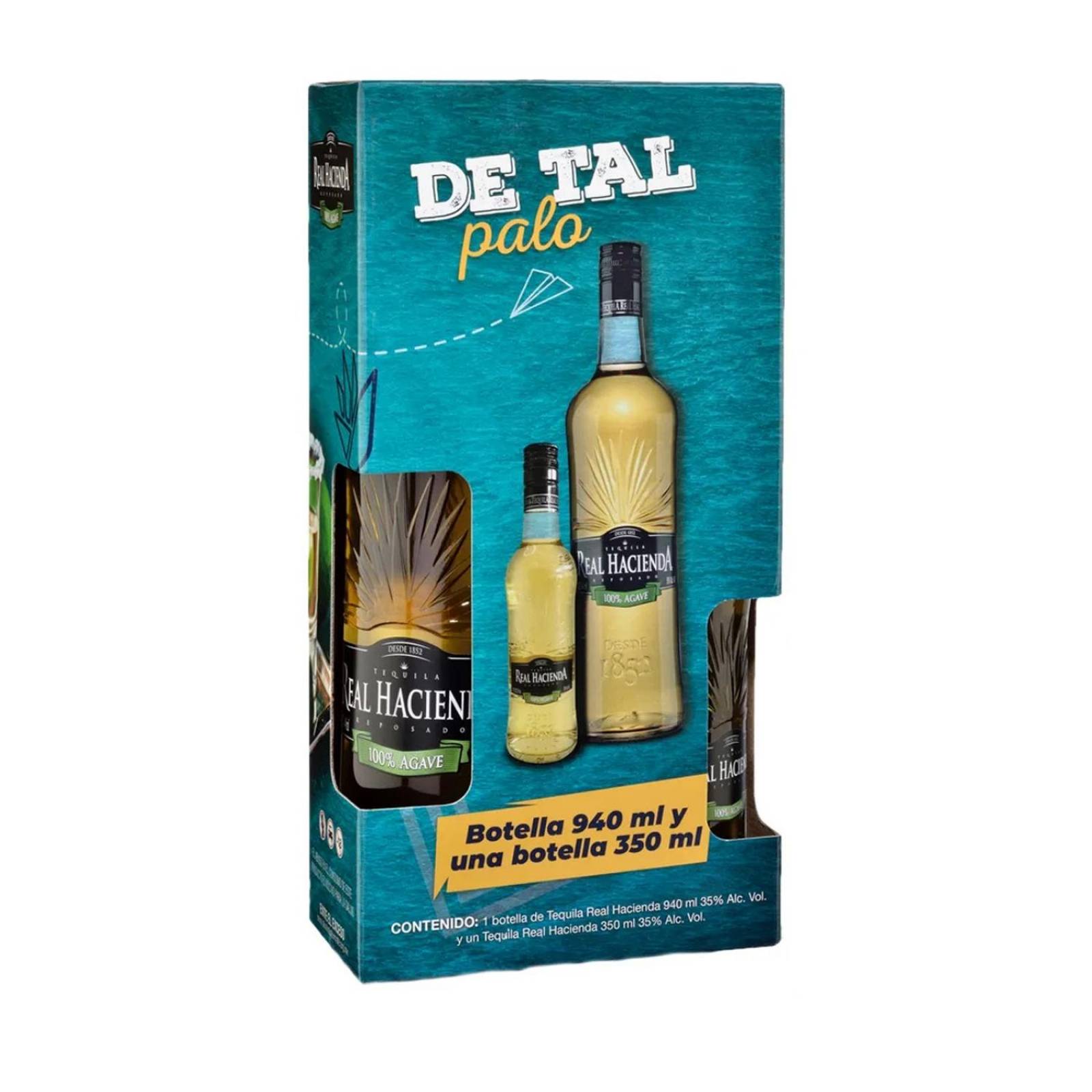 Tequila Real Hacienda Reposado 940 ml + 350 ml 