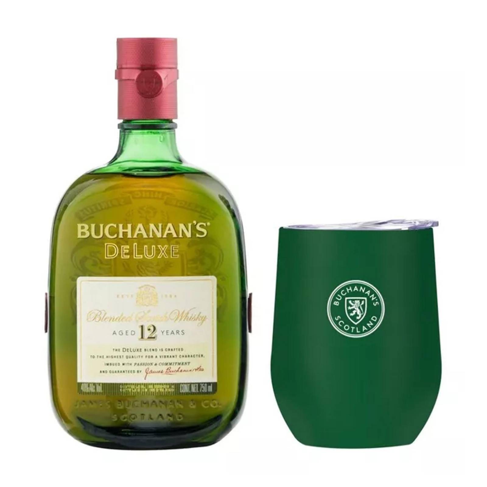 Whisky Buchanans 12 años 750 ml + Termo Acero 