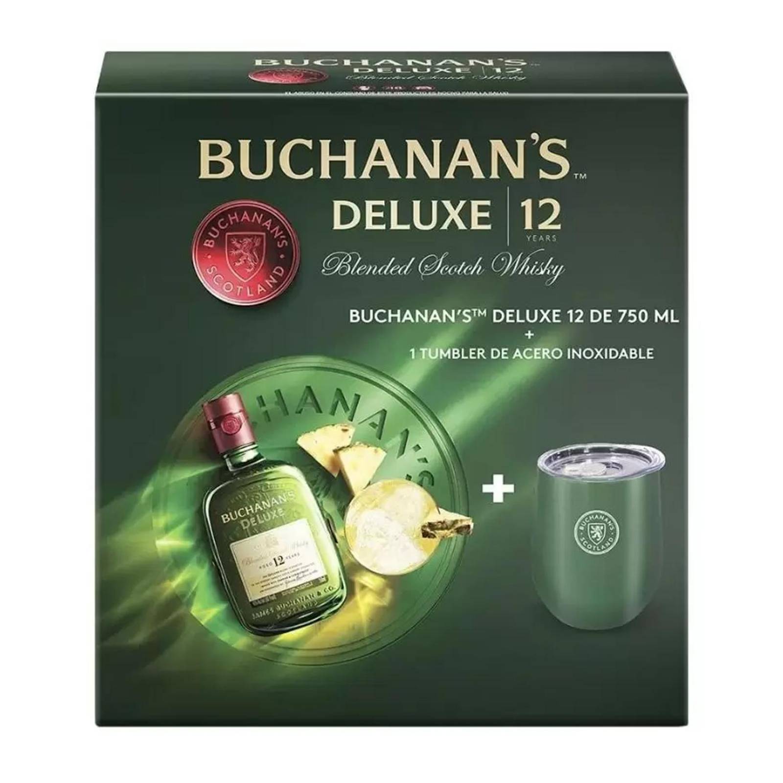Whisky Buchanans 12 años 750 ml + Termo Acero 