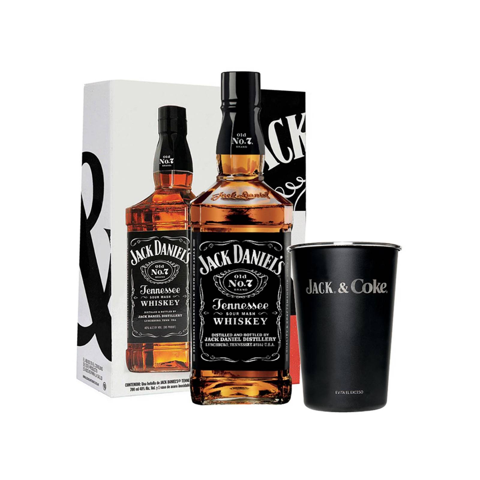 Whisky Jack Daniels 700 ml + Vaso Metálico 