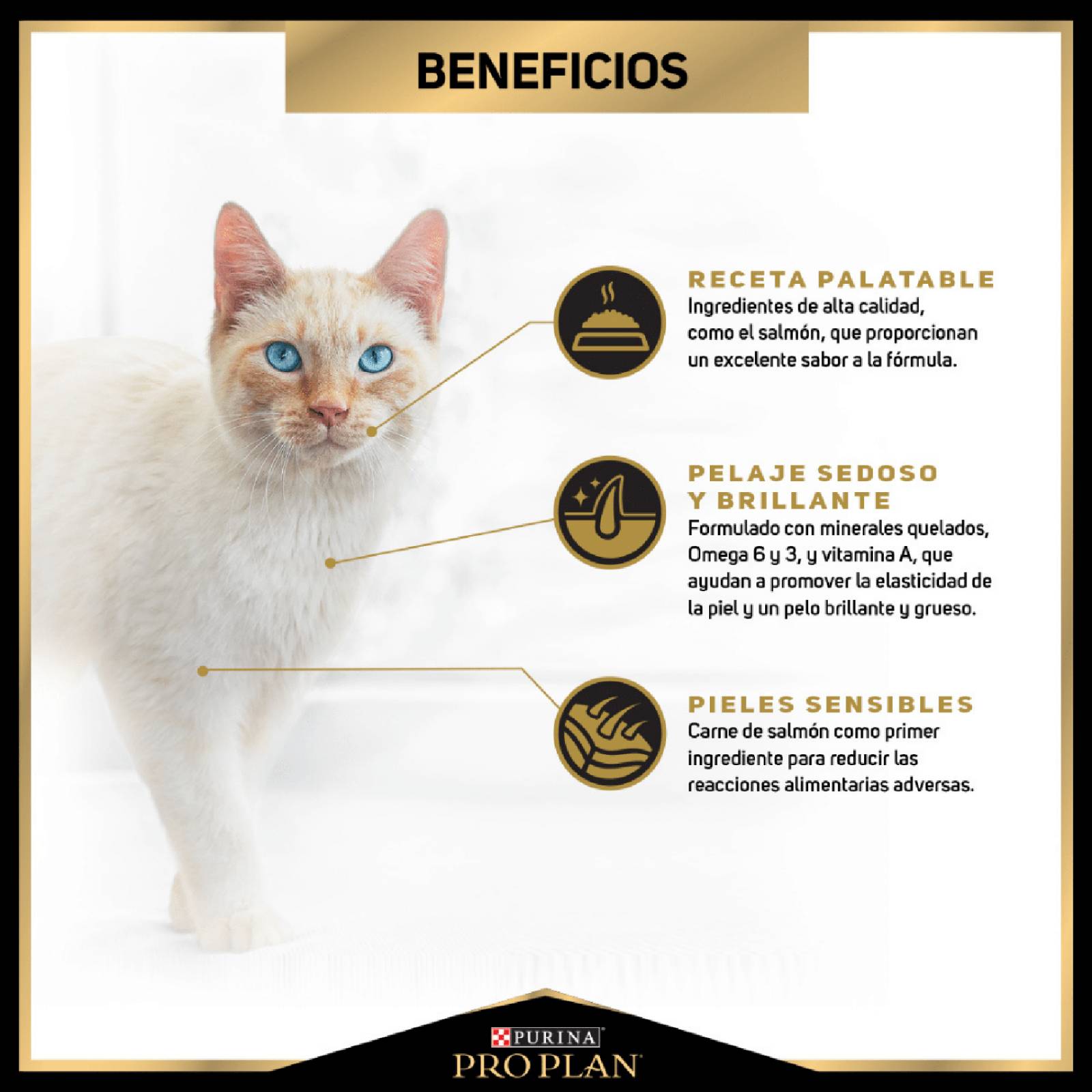 Croquetas para Gato ProPlan Piel Sensible de 3Kg 
