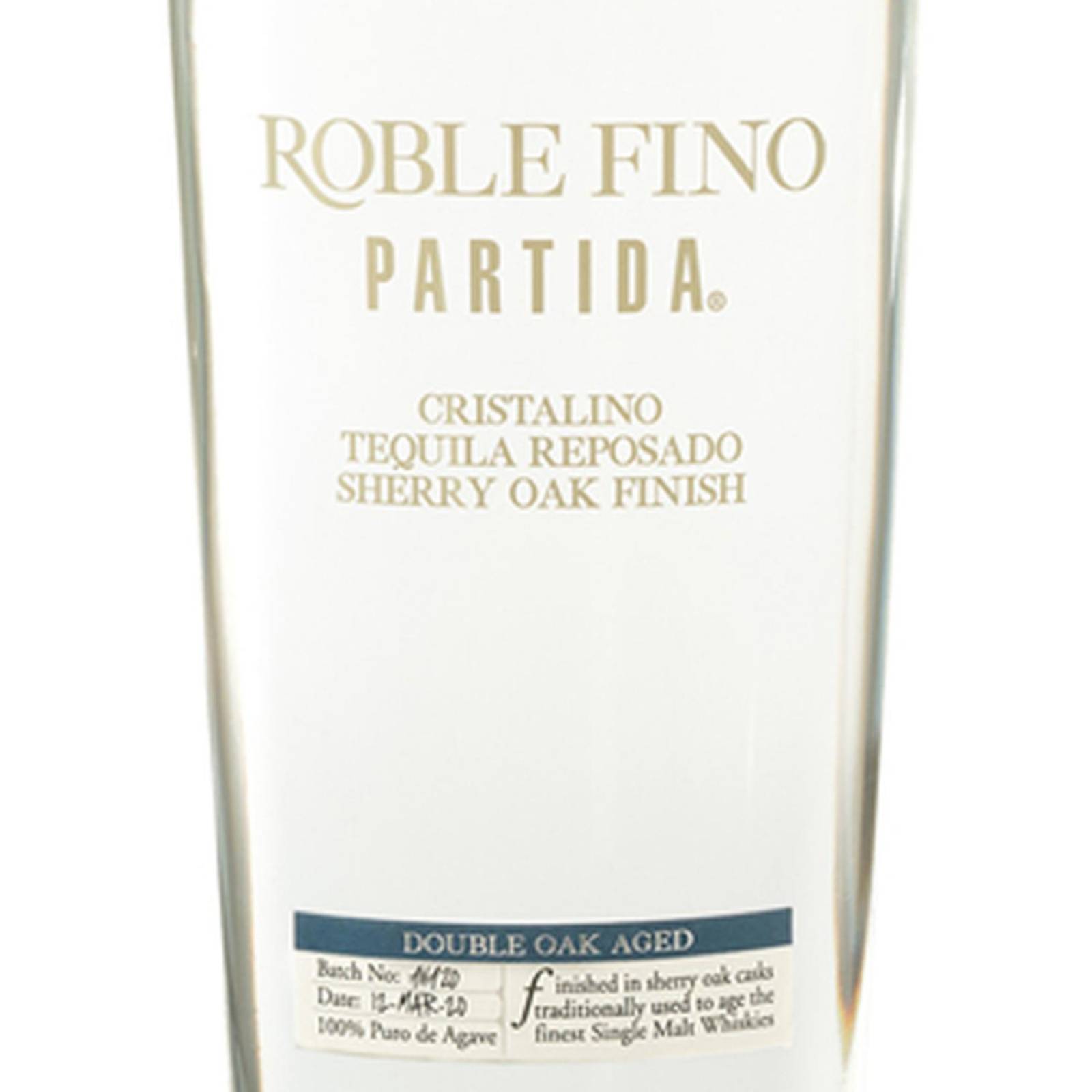 Tequila Partida Roble Fino Reposado Cristalino 750 ml