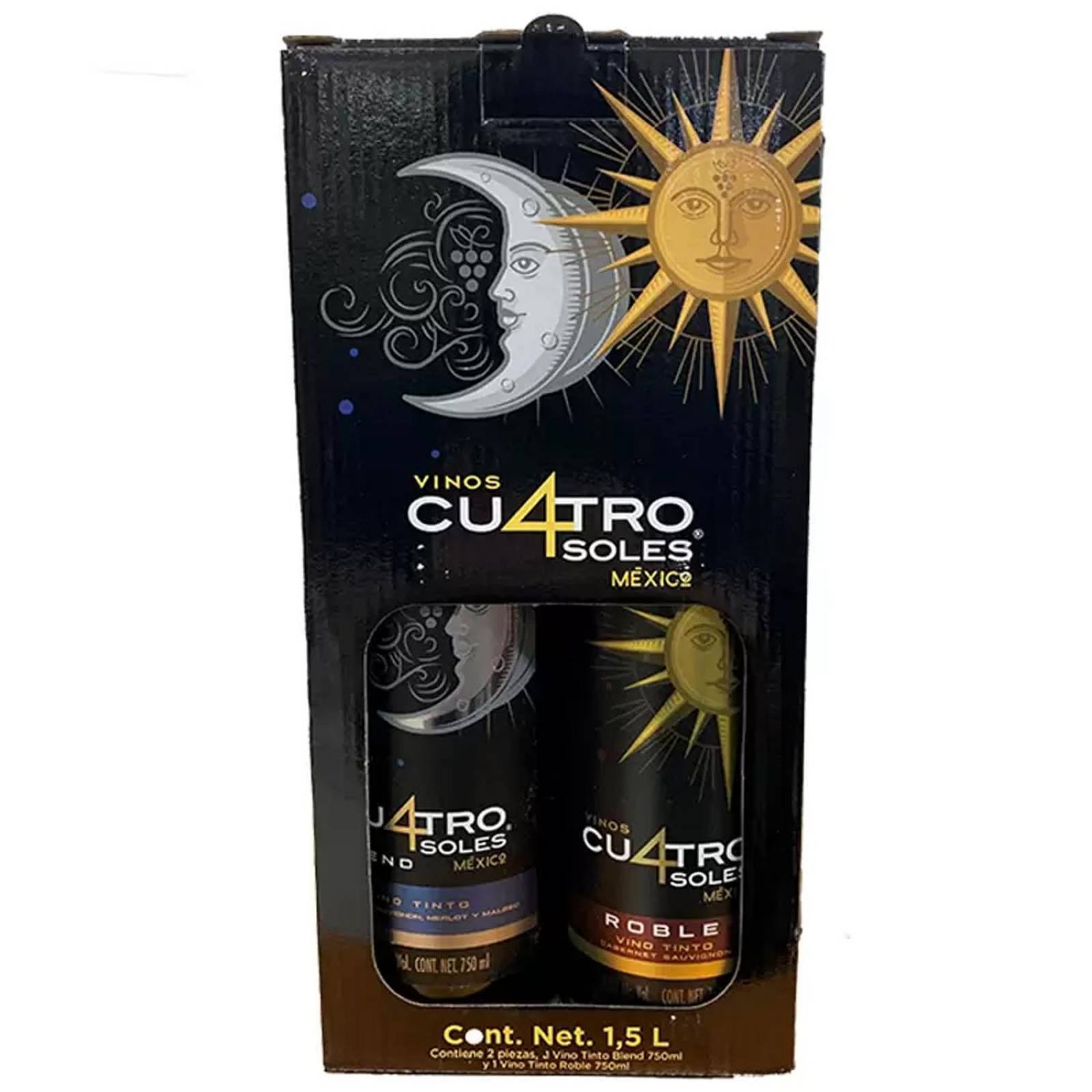 Vino Tinto Cuatro Soles Blend + Roble 750 ml 