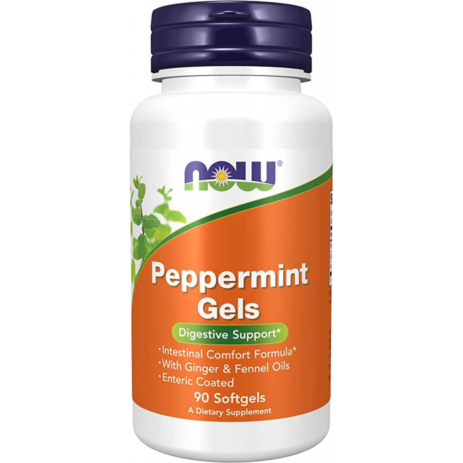 Cápsulas de menta NOW Peppermint Gels 90 softgels 