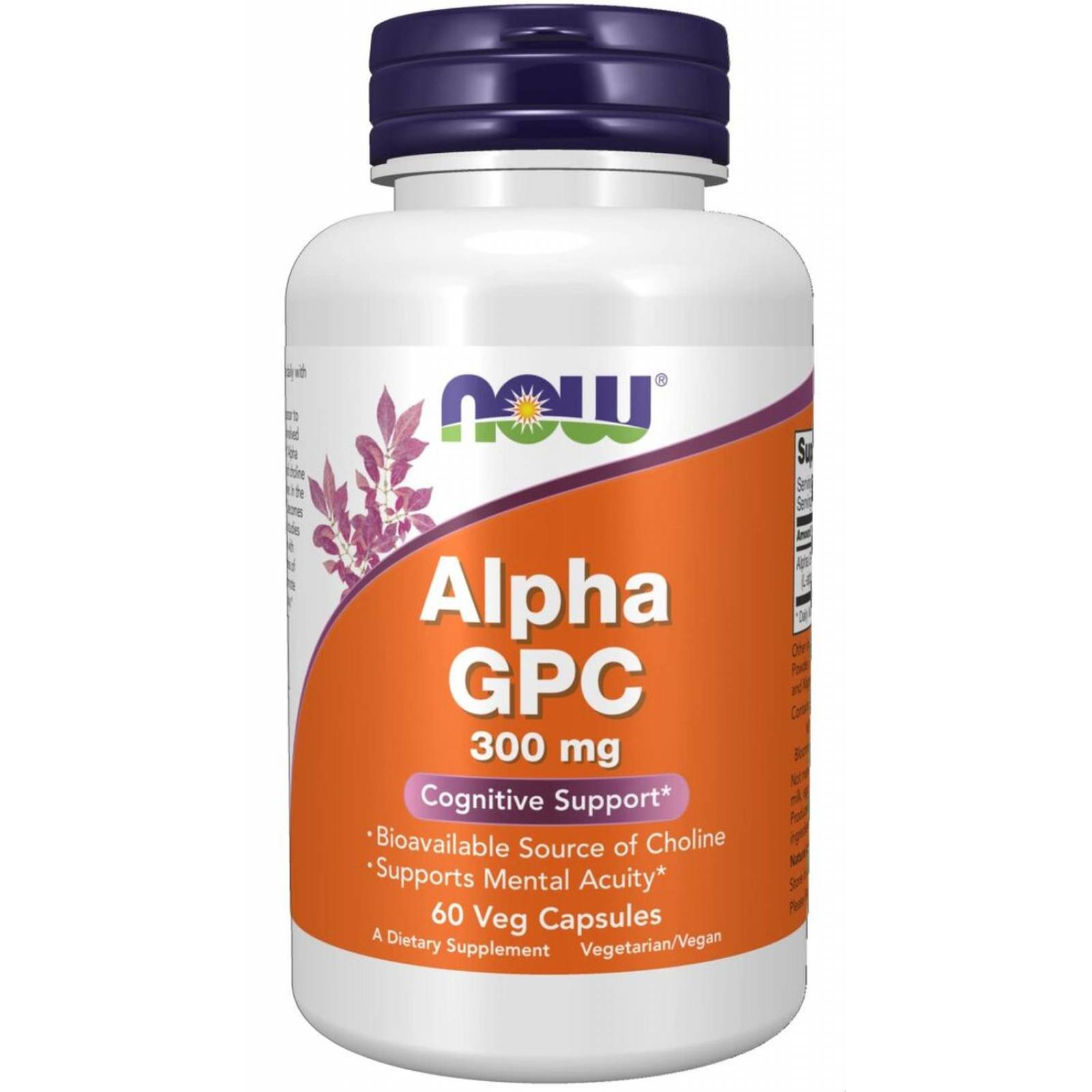 L-Alfa glicerilfosforilcolina NOW Alpha GPC 300mg 60 Cápsulas 