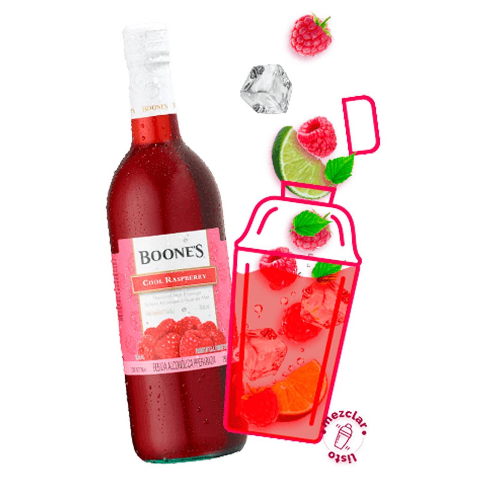 Pack de 12 Licor Boones Cool Raspberry 750 ml 