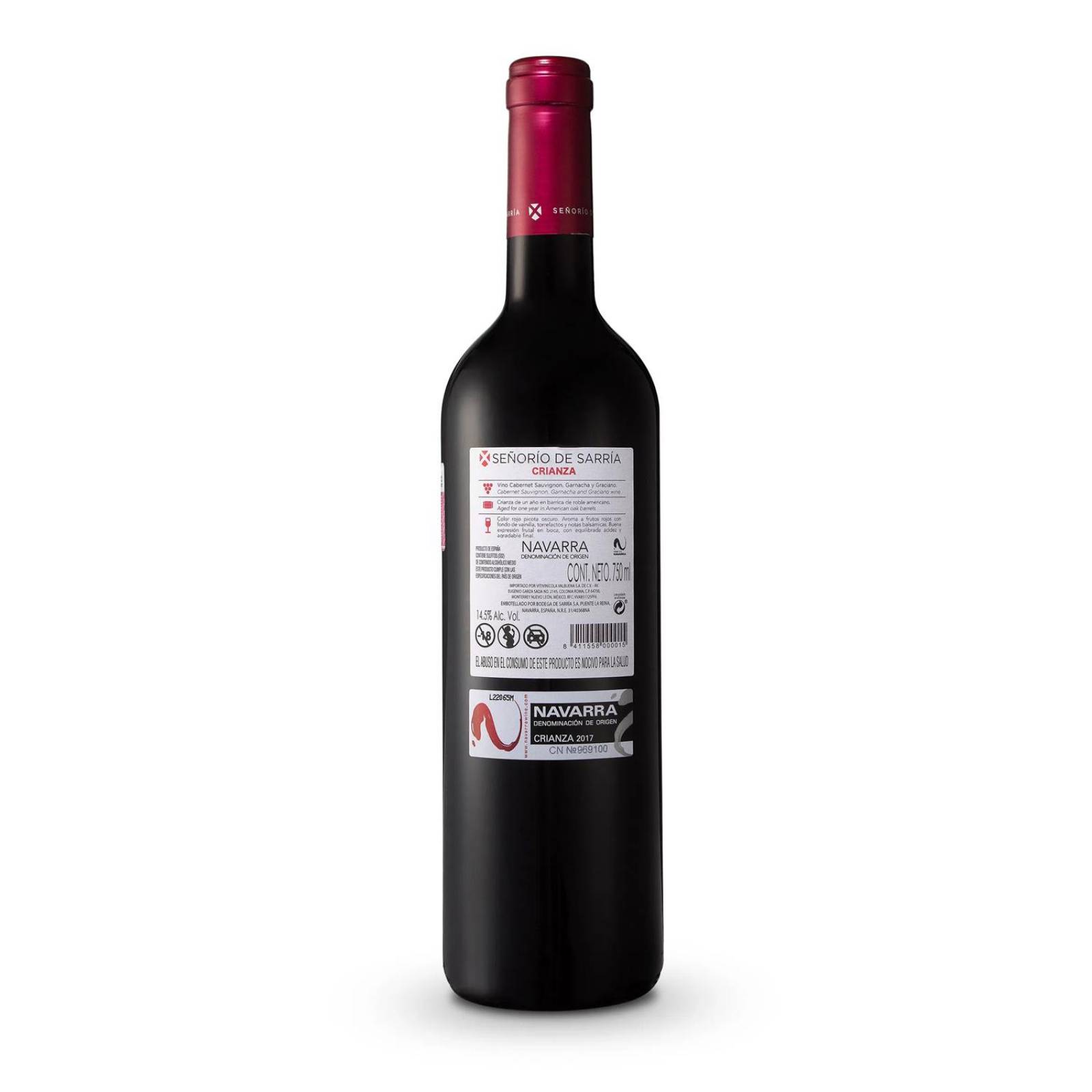 Vino Tinto Señorio De Sarria Crianza 750 ml 