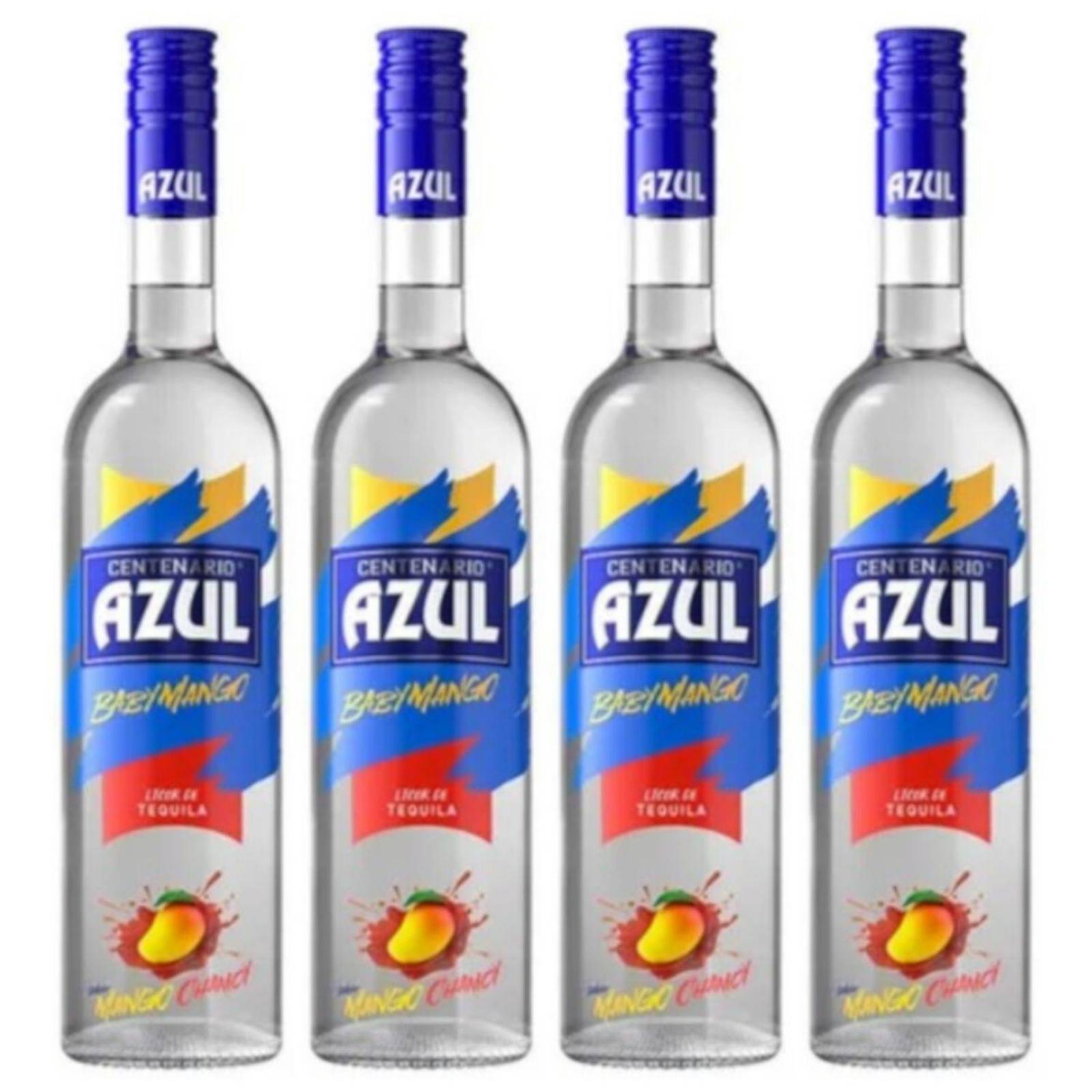 Pack de 4 Licor de Tequila Centenario Azul Baby Mango 700 ml 