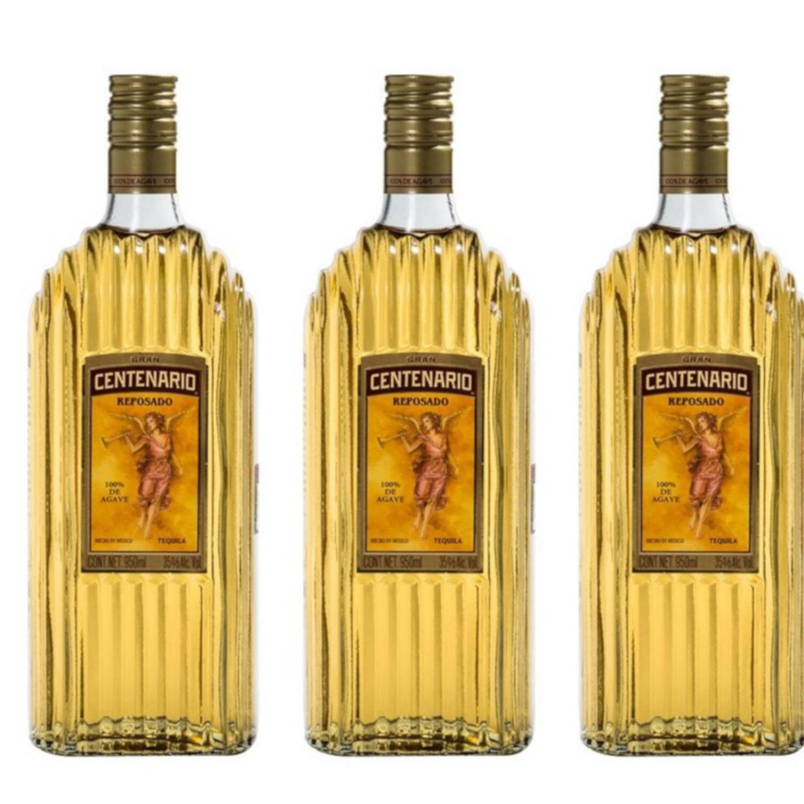 Paquete de 3 Tequila Gran Centenario Reposado 950 ml