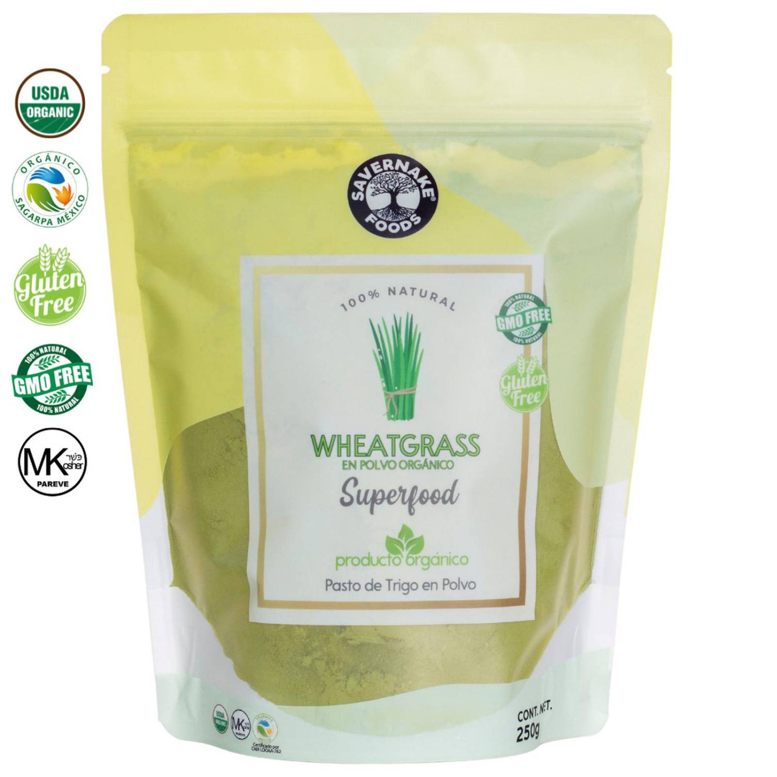 Pasto de Trigo Orgánico Savernake Foods Wheatgrass Superfoods 250g