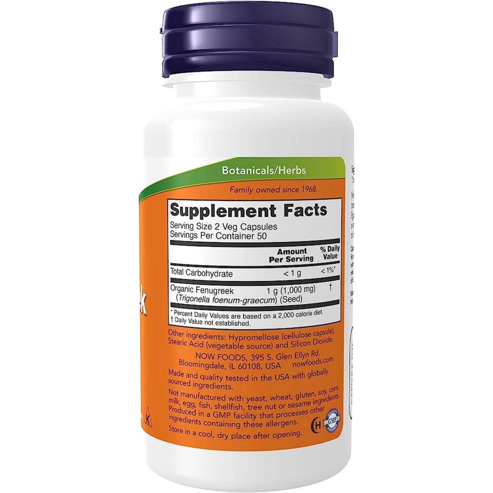 Fenogreco NOW FENUGREEK 500 mg 100 cápsulas