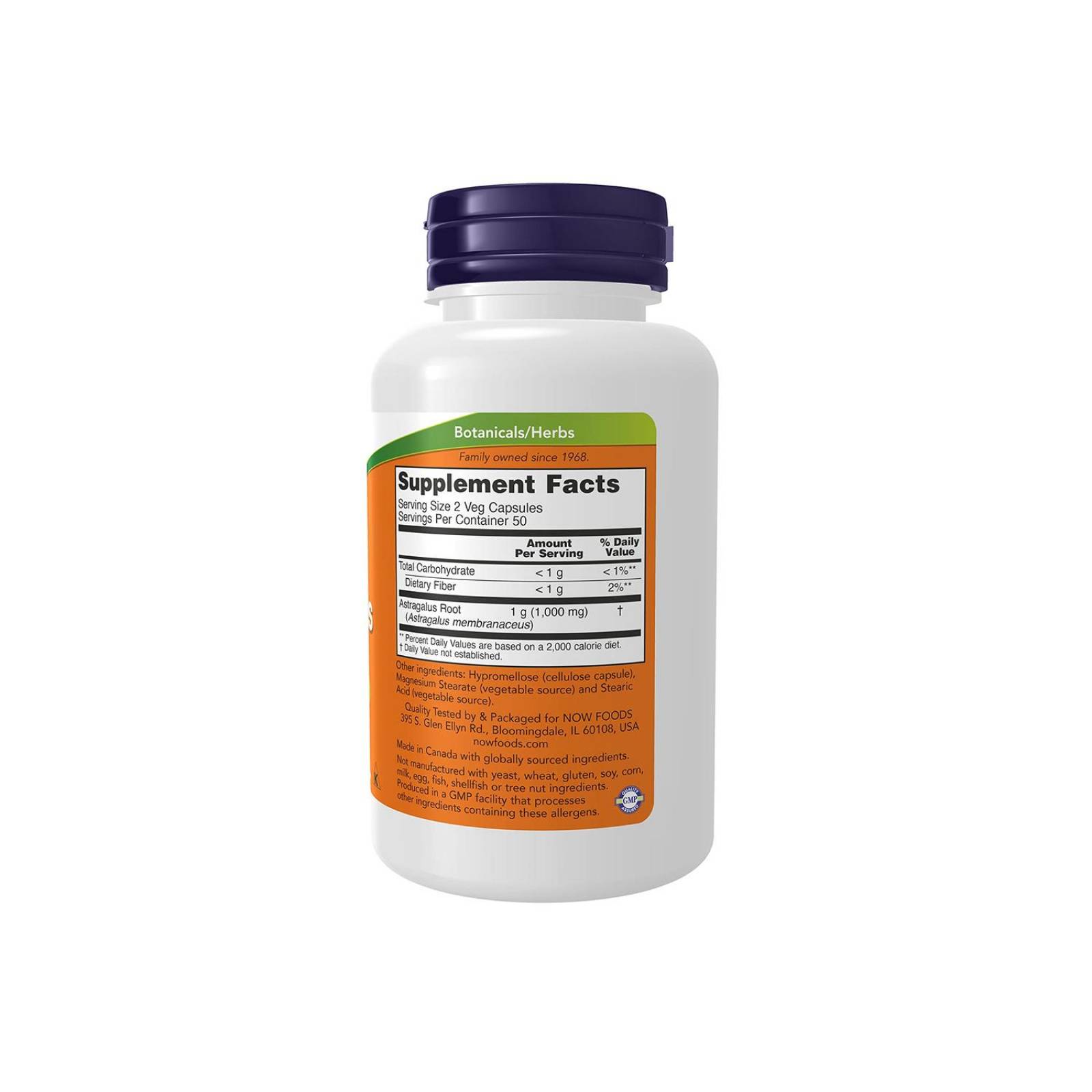 Astrágalo NOW ASTRAGALUS 500 mg 100 cápsulas 