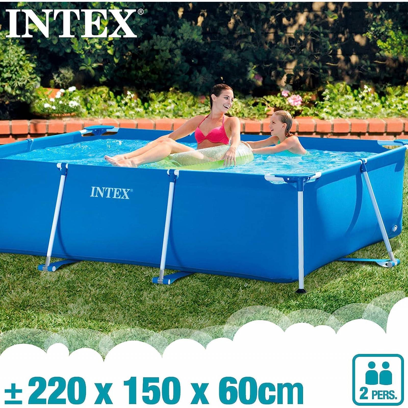 Alberca Piscina Hogar Rectangular Intex Azul Fuerte