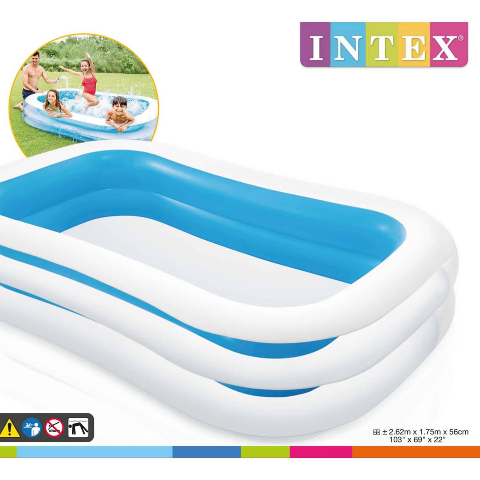 Alberca Inflable Swim Center Azul Rectangular INTEX 56483 
