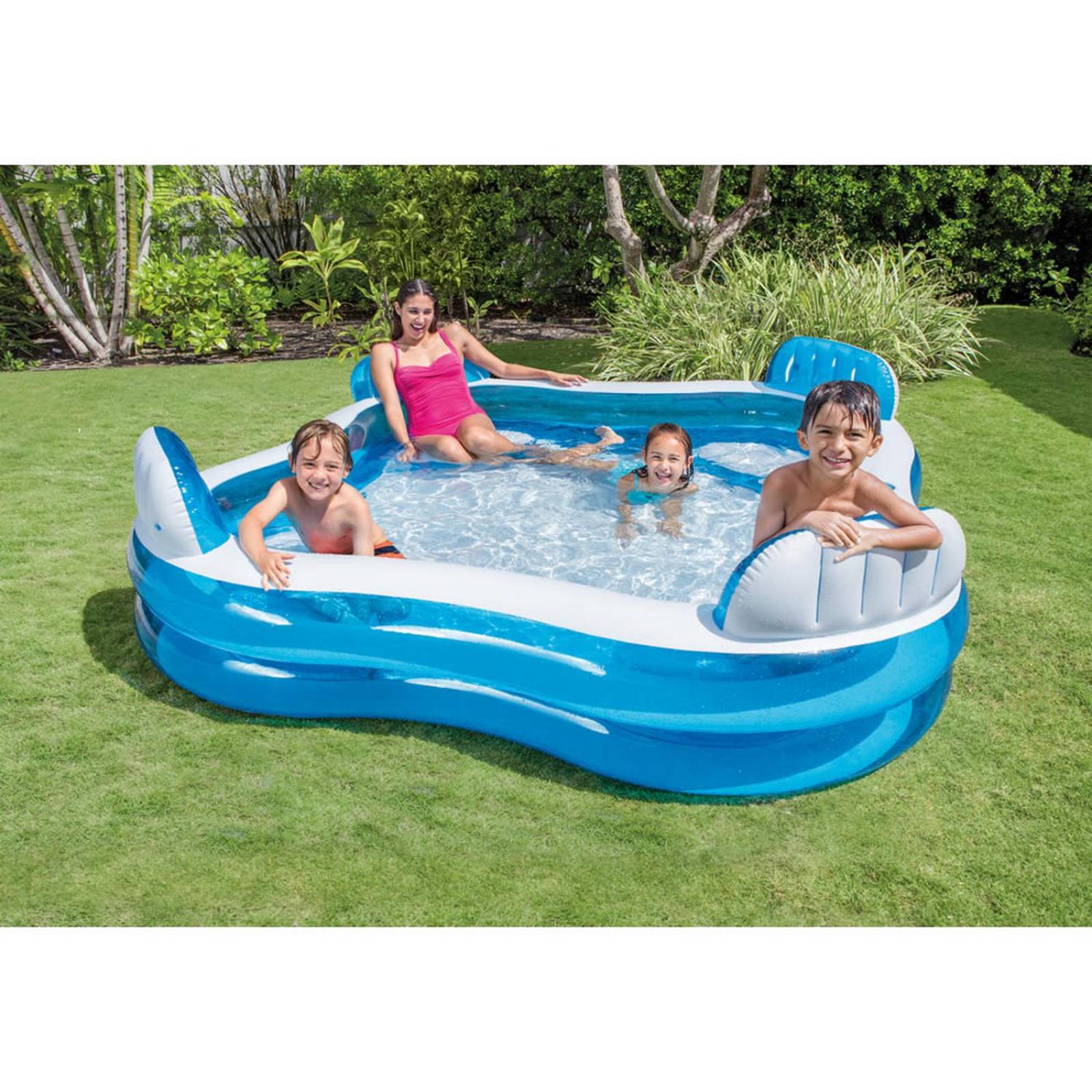 Alberca Inflable Swim Center Cuadrangular con Asientos INTEX 