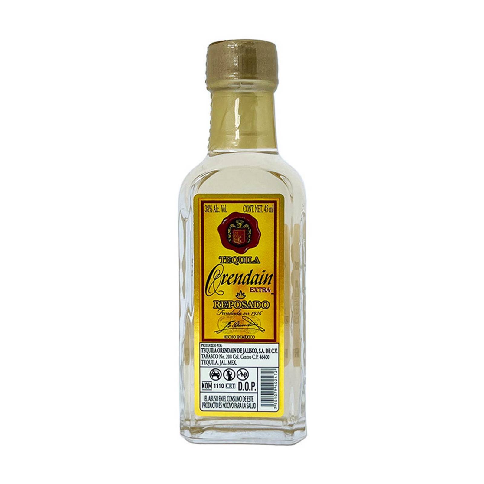 Paquete de 3 Tequila Orendain Extra Reposado Mini 45 ml