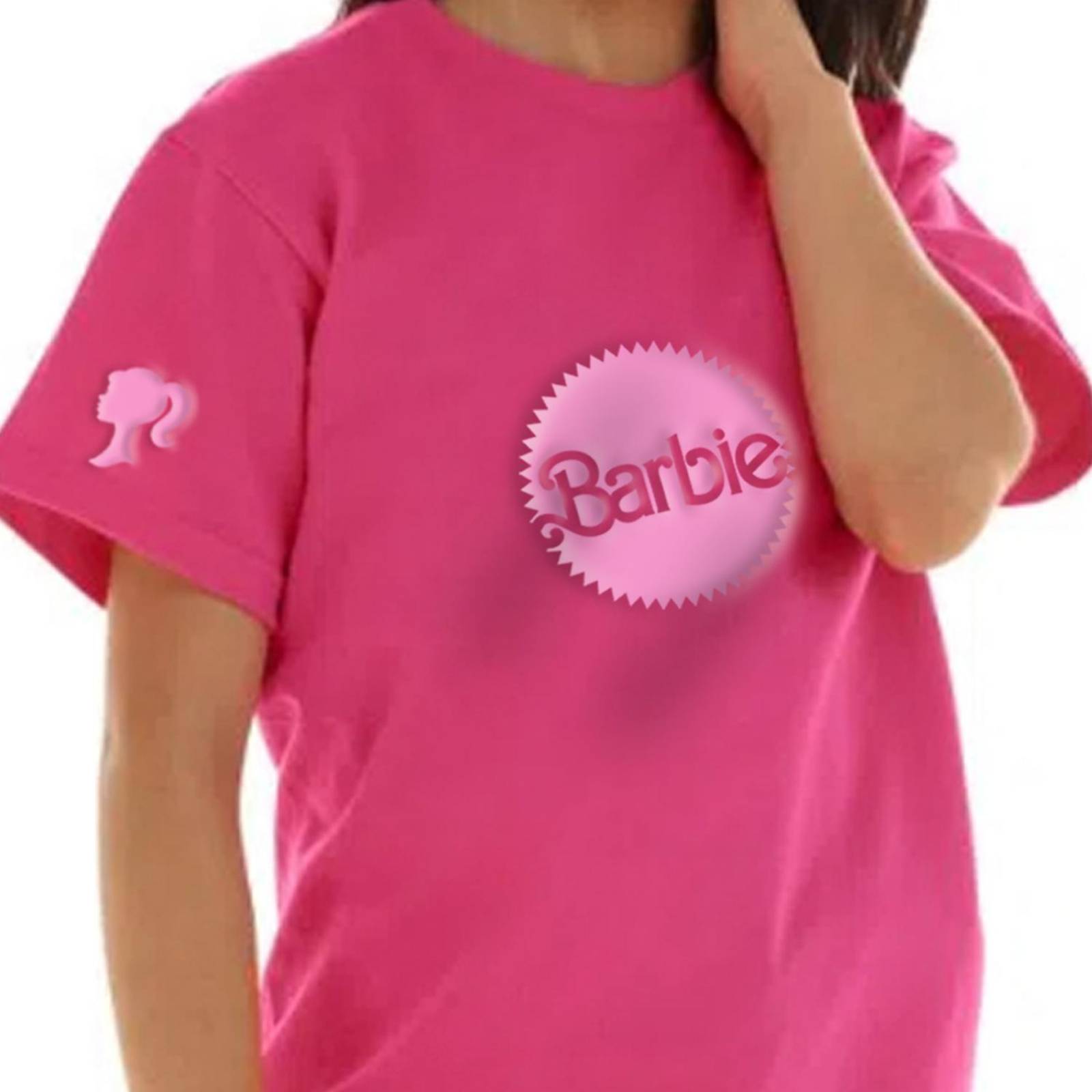 Playera Barbie con diseño en 3D Rosa 