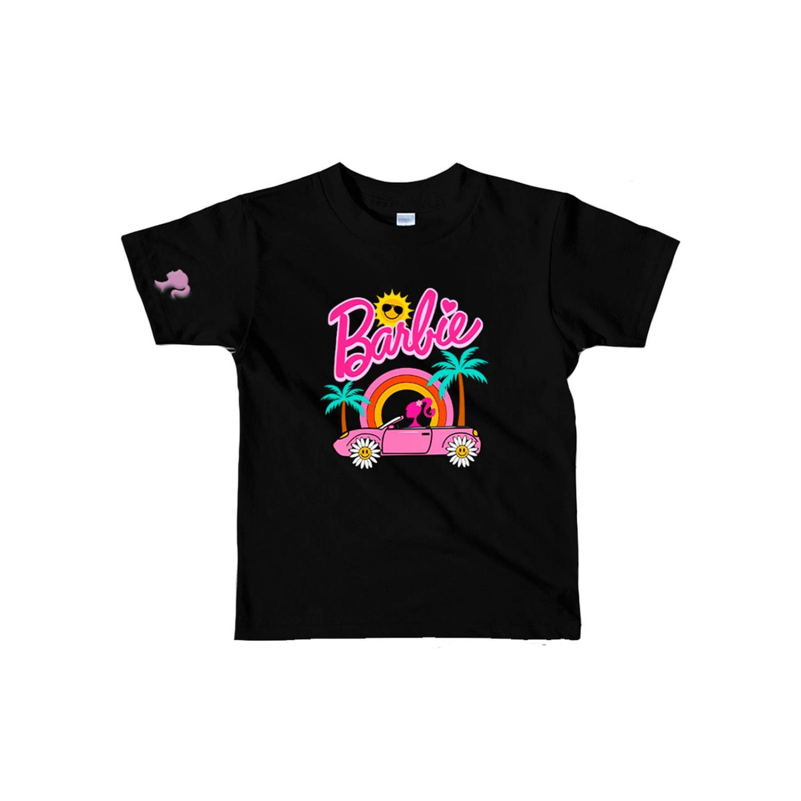 Playera Barbie Malibu con diseño en 3D Negra para niña 