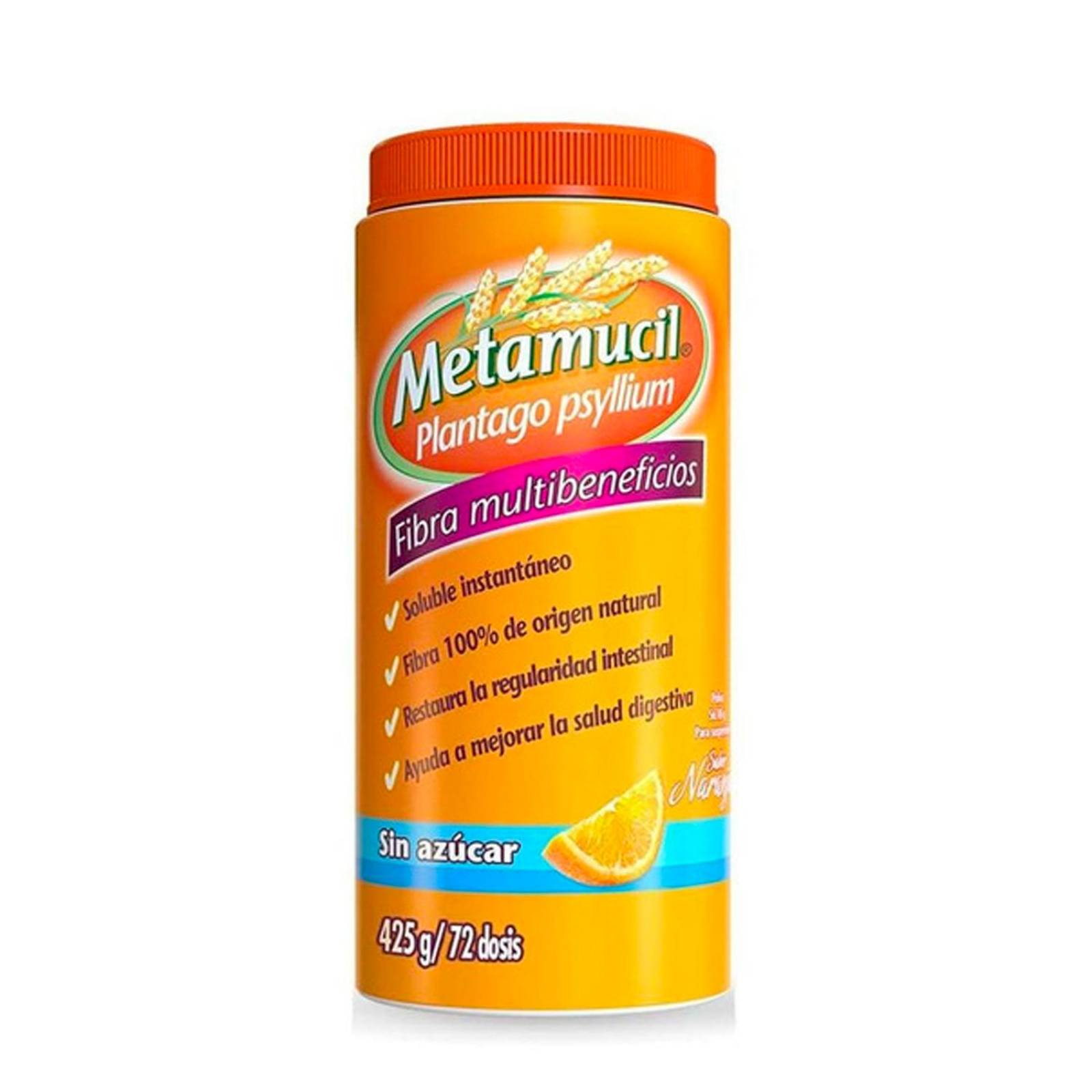 Fibra Metamucil Sabor Naranja 425 gr 