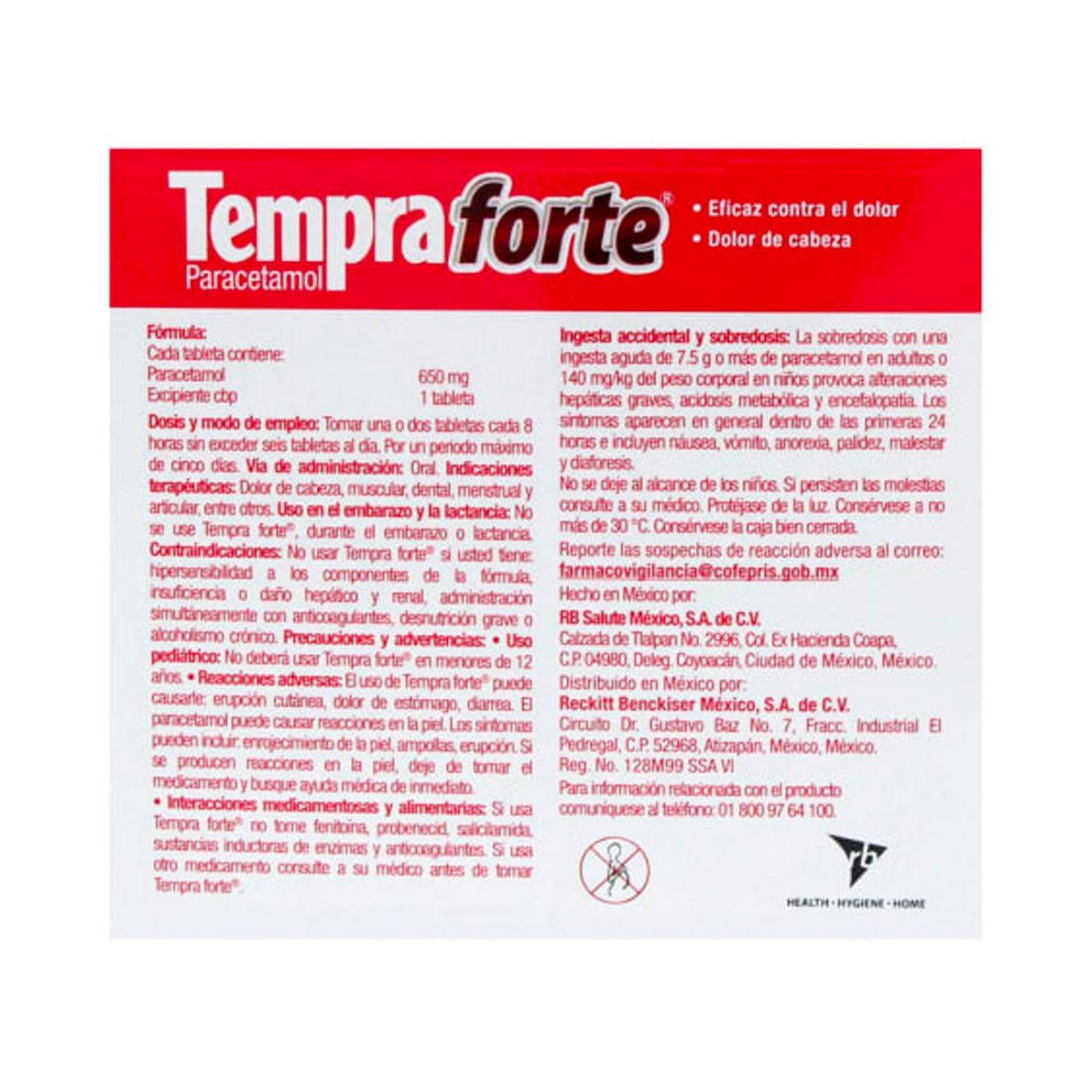 Paracetamol Tempra Forte 36 tabletas 