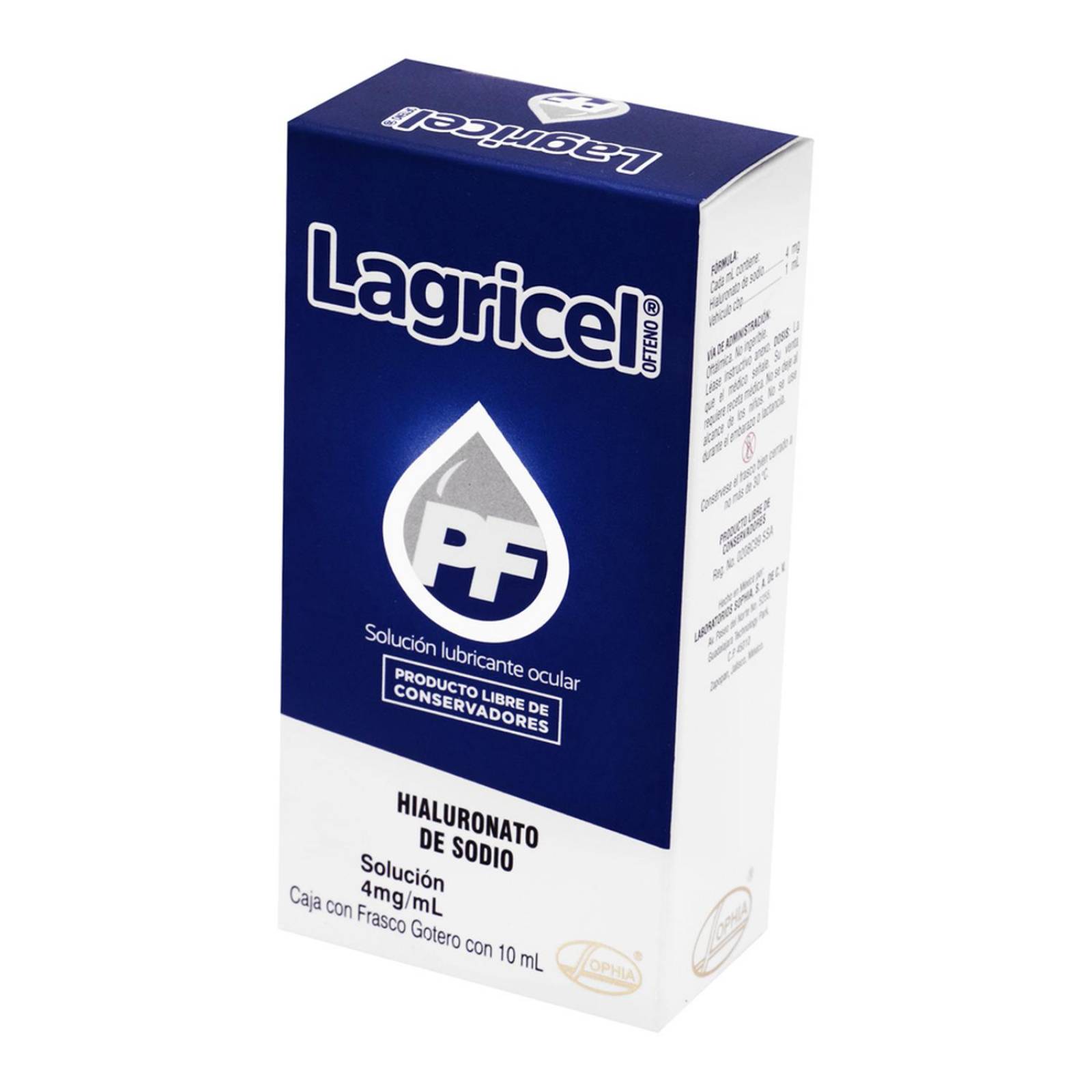 Lubricante Ocular Lagricel 4 mg/mL Solución Gotero Con 10 mL 