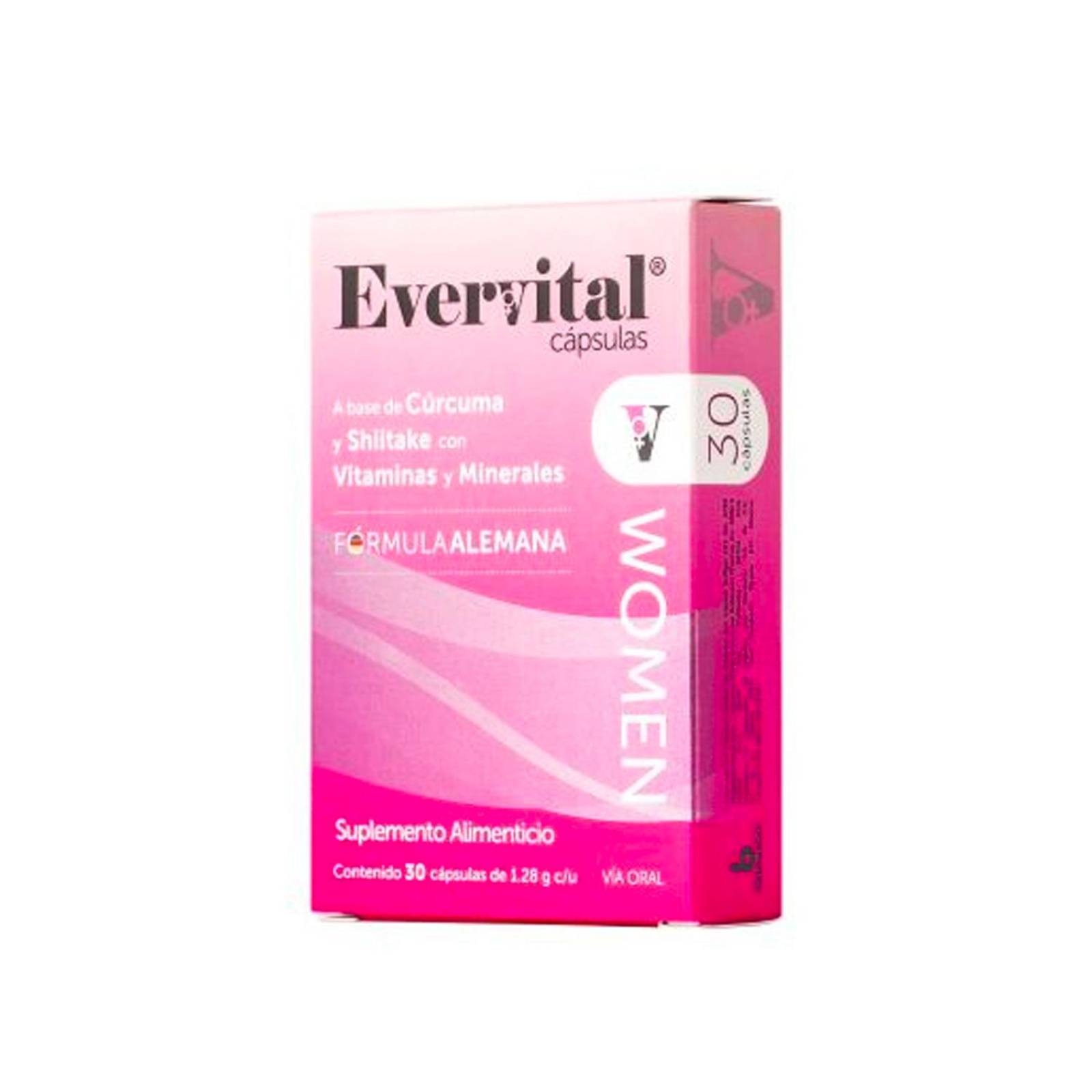 Suplemento Alimenticio Evervital Women 30 Cápsulas 
