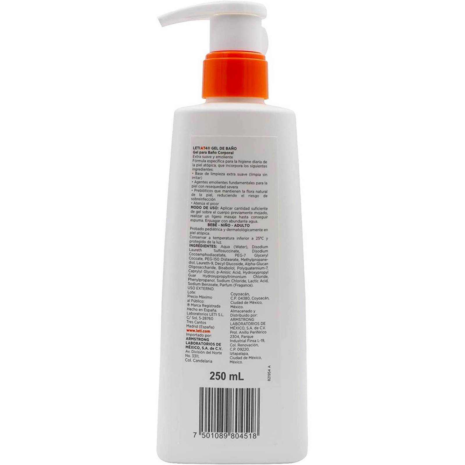 Gel de Baño Leti AT4 Atopic Skin 250 ml 