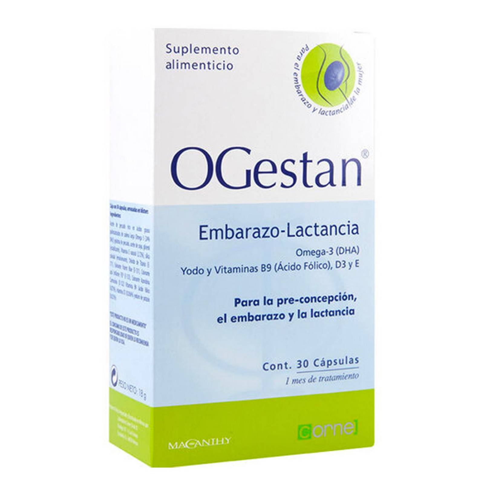 Suplemento Alimenticio Ogestan 30 Cápsulas 