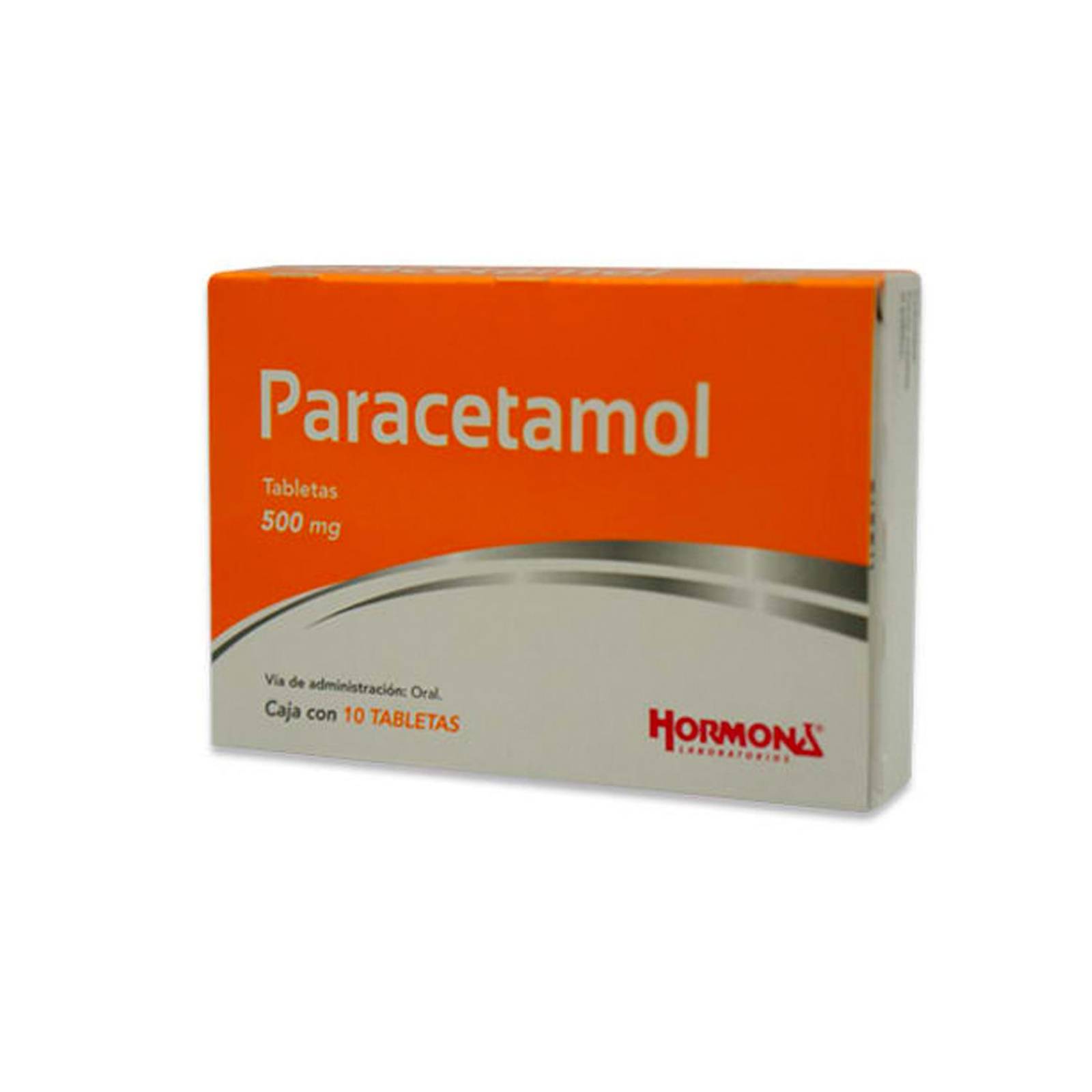 Paracetamol Hormona Laboratorios 10 Tabletas de 500 mg 
