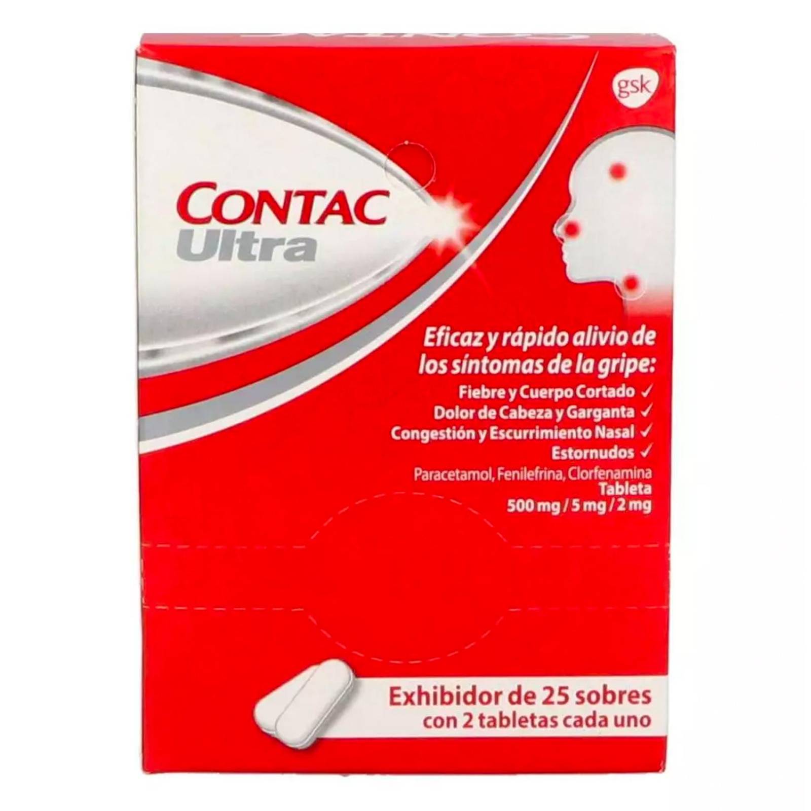 Antigripal Contac Ultra 25 sobres con 2 tabletas