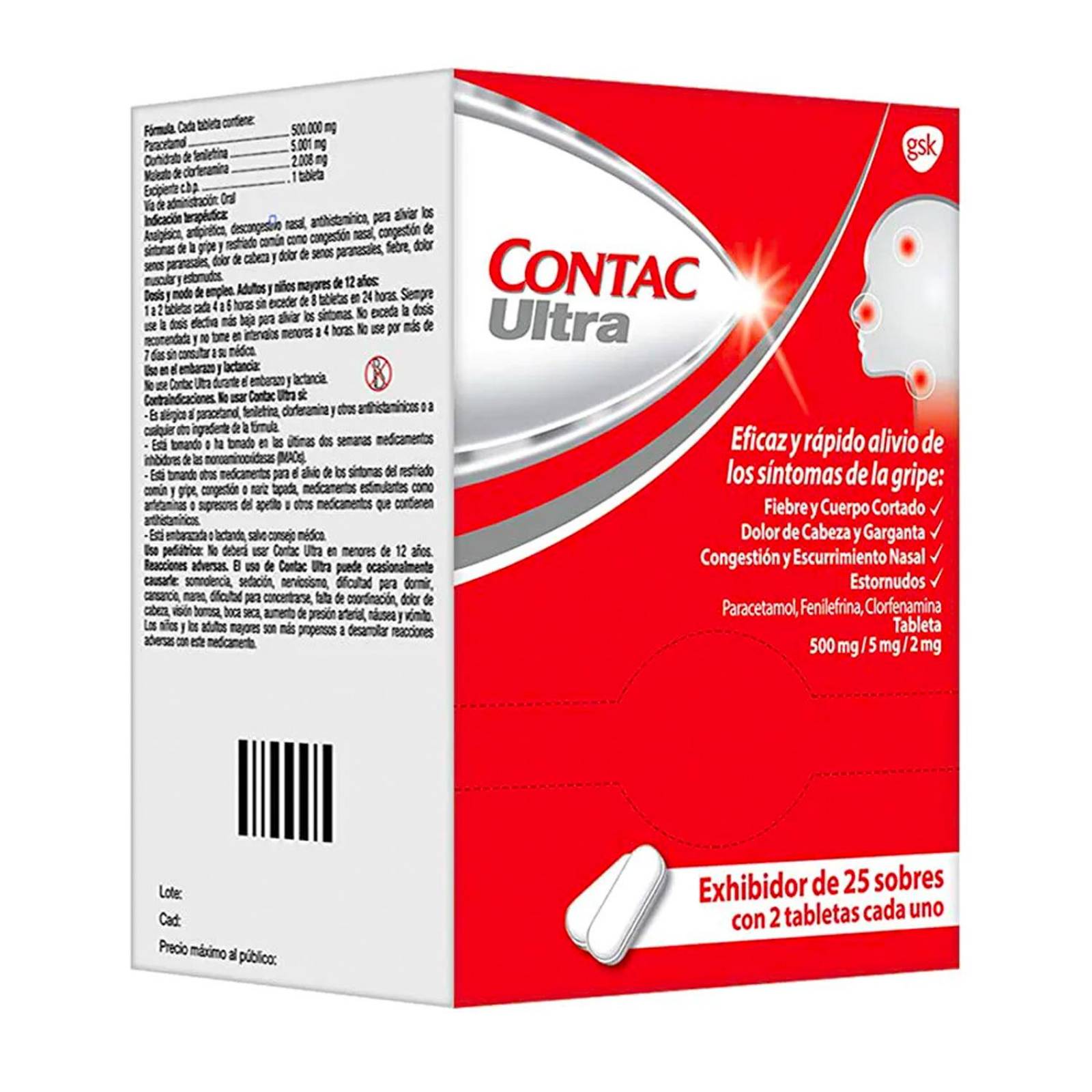 Antigripal Contac Ultra 25 sobres con 2 tabletas 