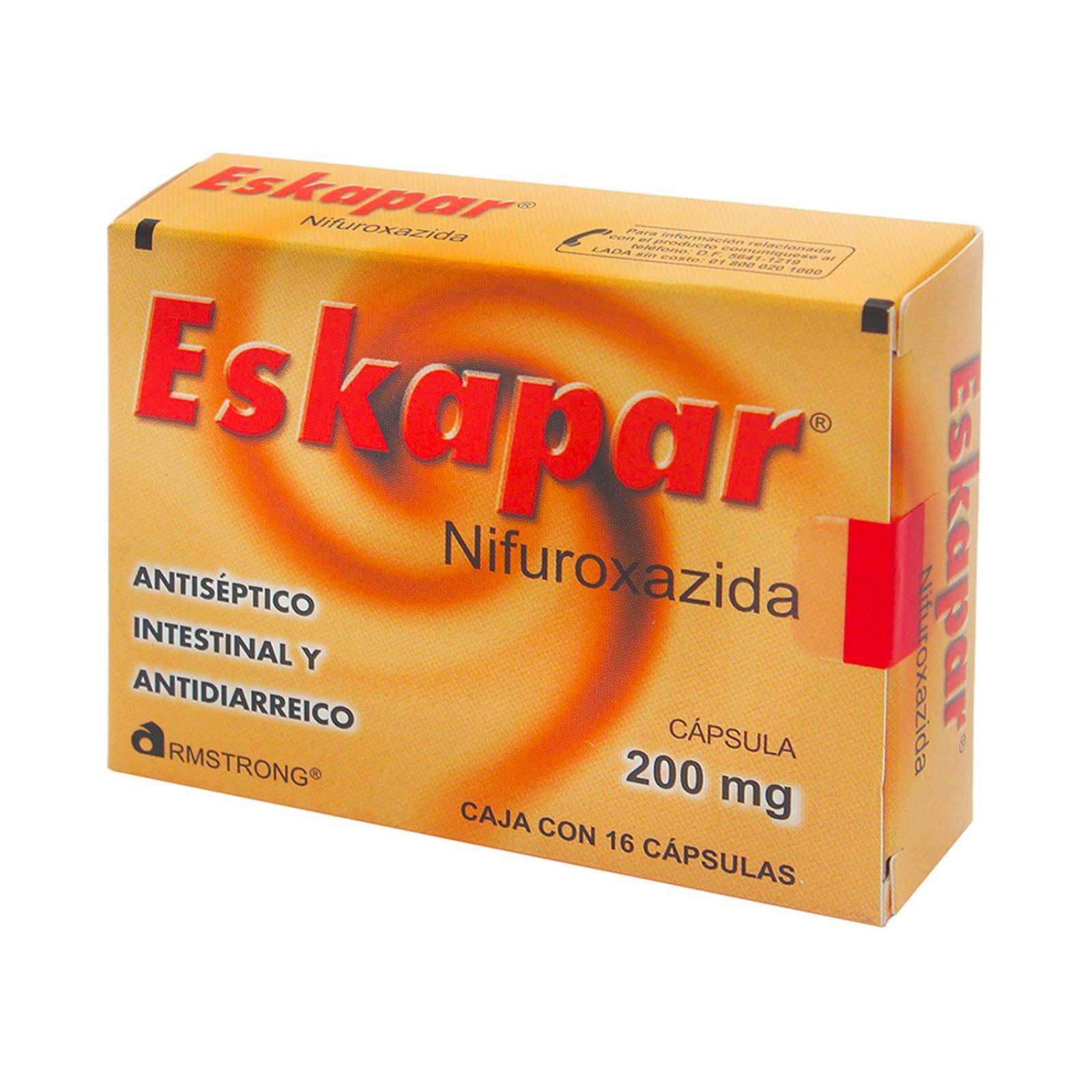 Nifuroxazida Eskapar 200 mg 16 Cápsulas 