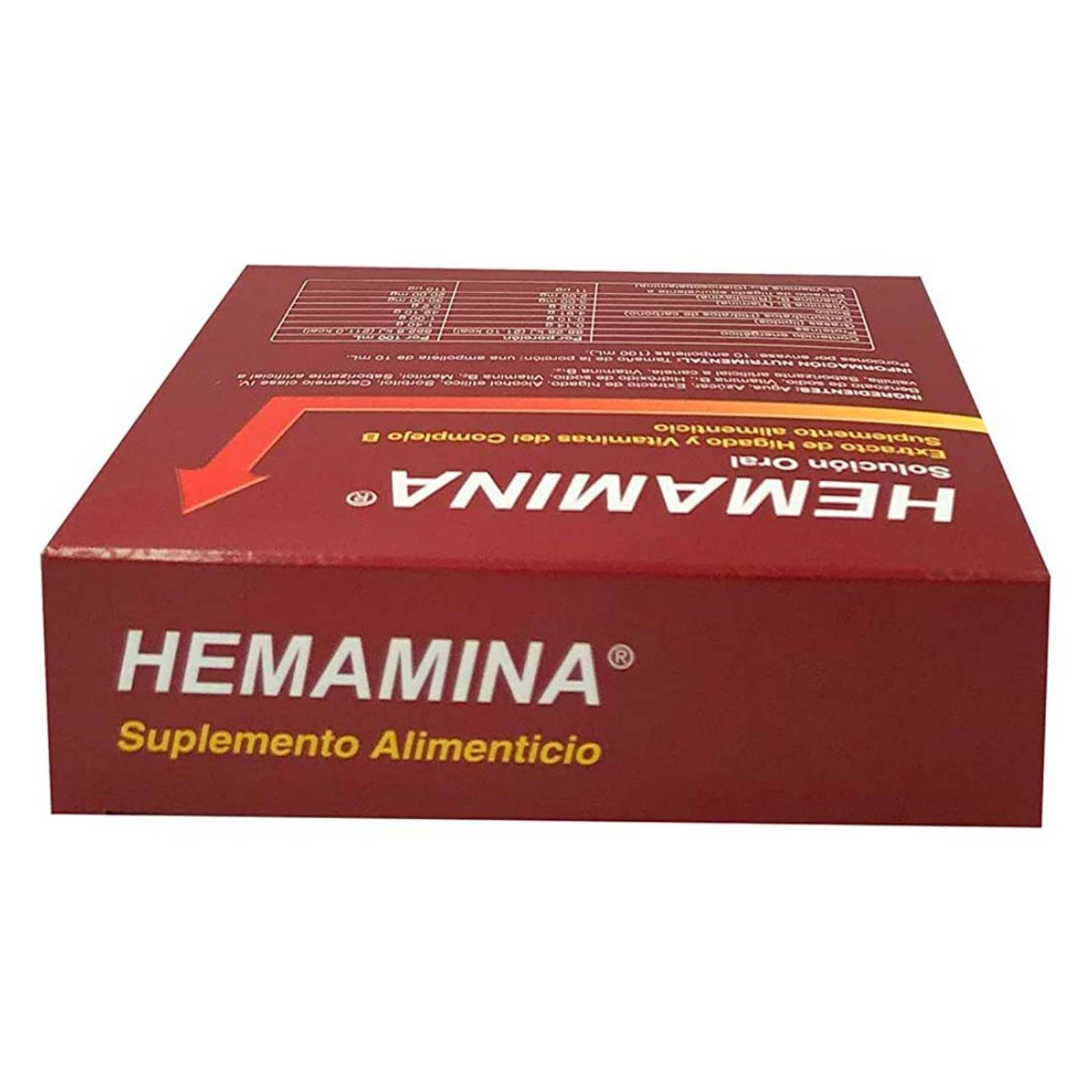 Suplemento Alimenticio Hemamina 10 Ampolletas de 10 ml 