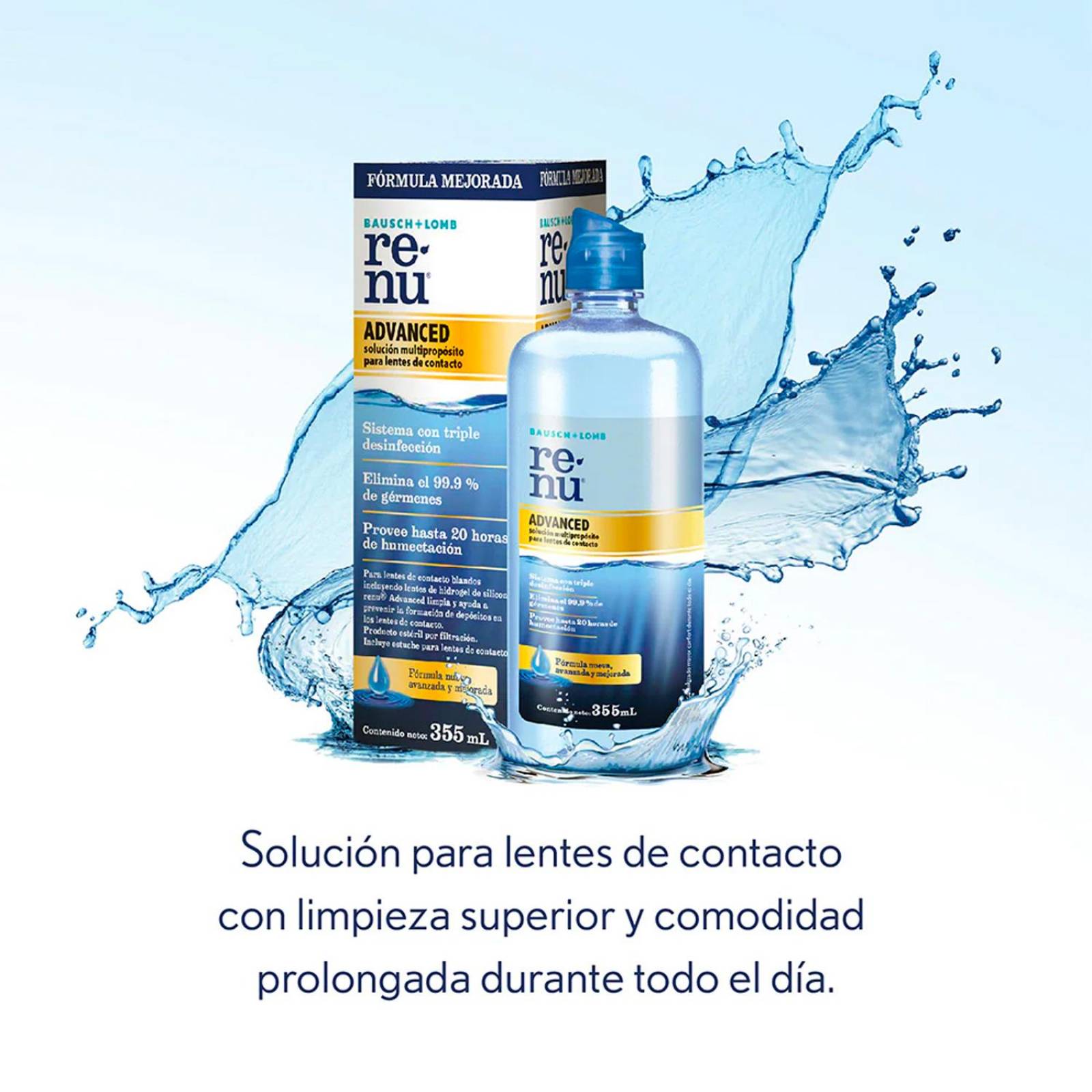 Solución Multiproposito Bausch + Lomb Renu Advanced 355 ml 