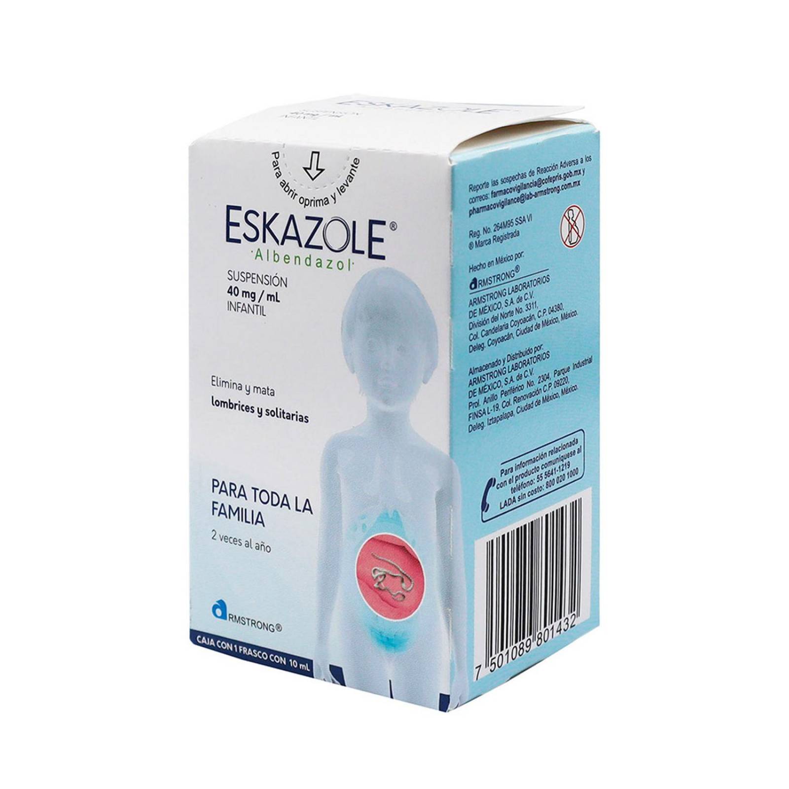 Suspensión Eskazole Albendazol 10 ml 