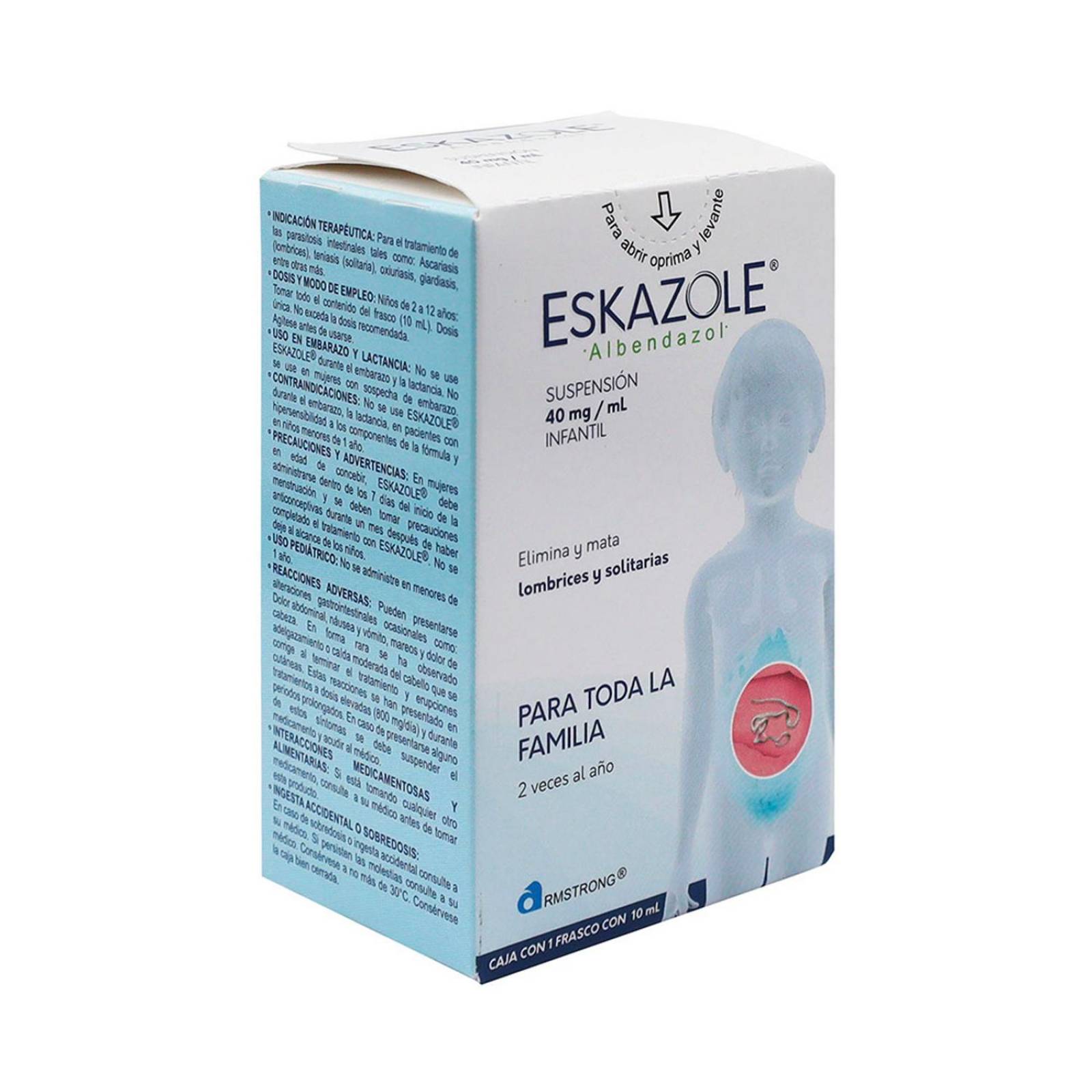 Suspensión Eskazole Albendazol 10 ml 