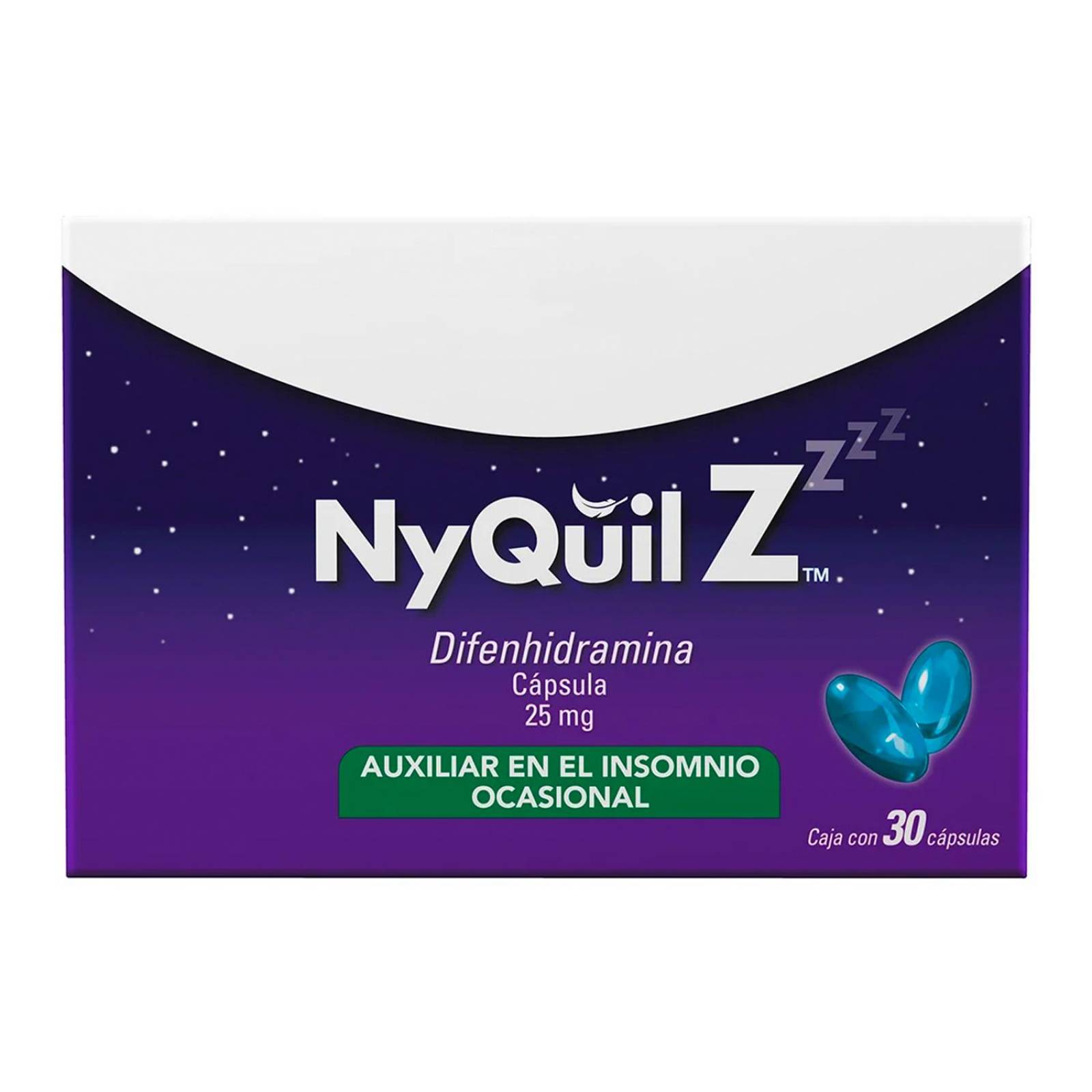 Difenhidramina NyQuil Z 25 mg 30 Cápsulas 