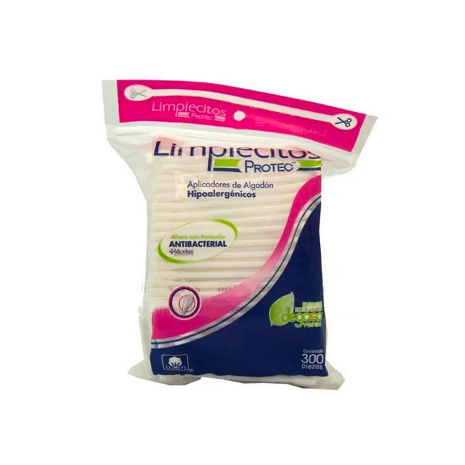 Aplicadores de Algodón Protec Limpiecitos 300 piezas 